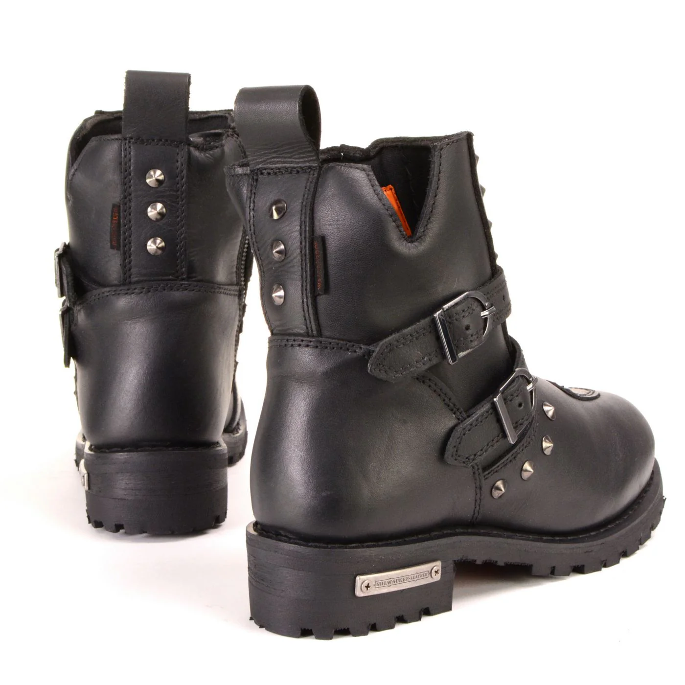 Milwaukee Leather Women's Premium Black Leather Double Strap Motorcycle Riding Boots MBL9307 - Image 7