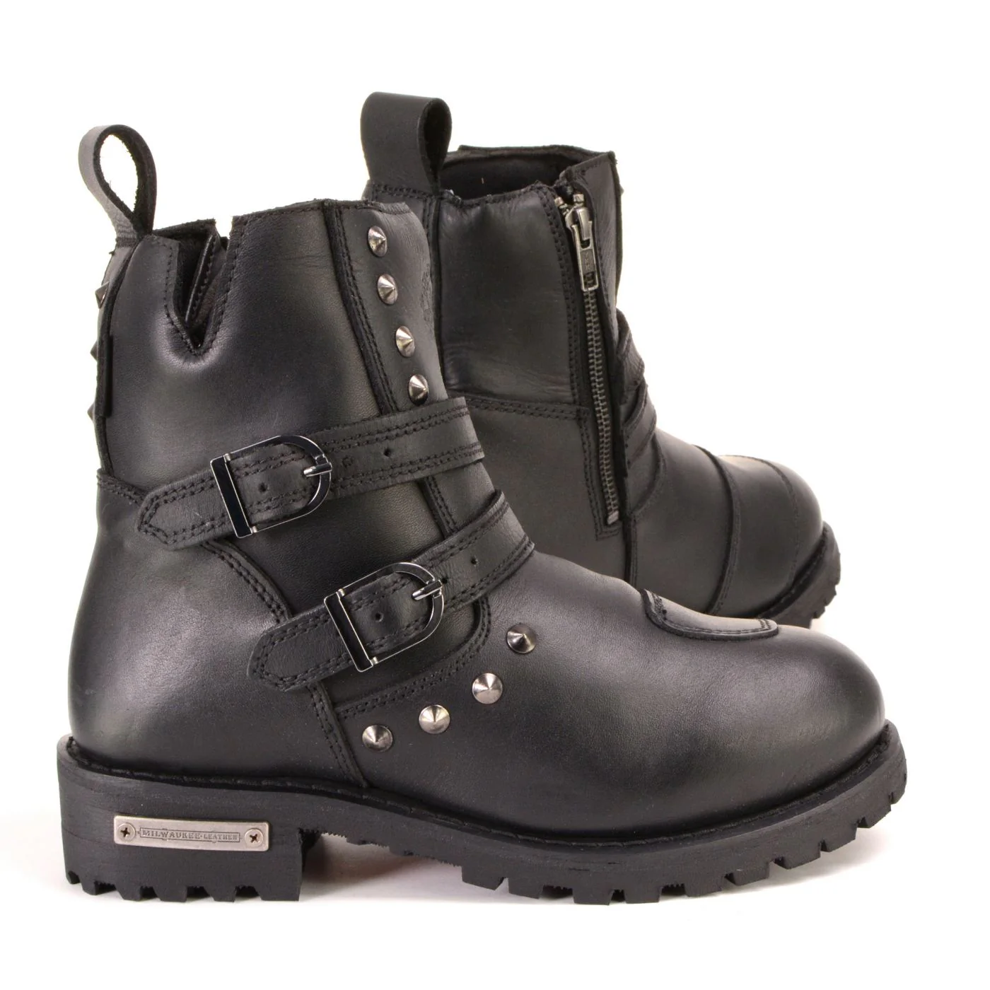 Milwaukee Leather Women's Premium Black Leather Double Strap Motorcycle Riding Boots MBL9307 - Image 8