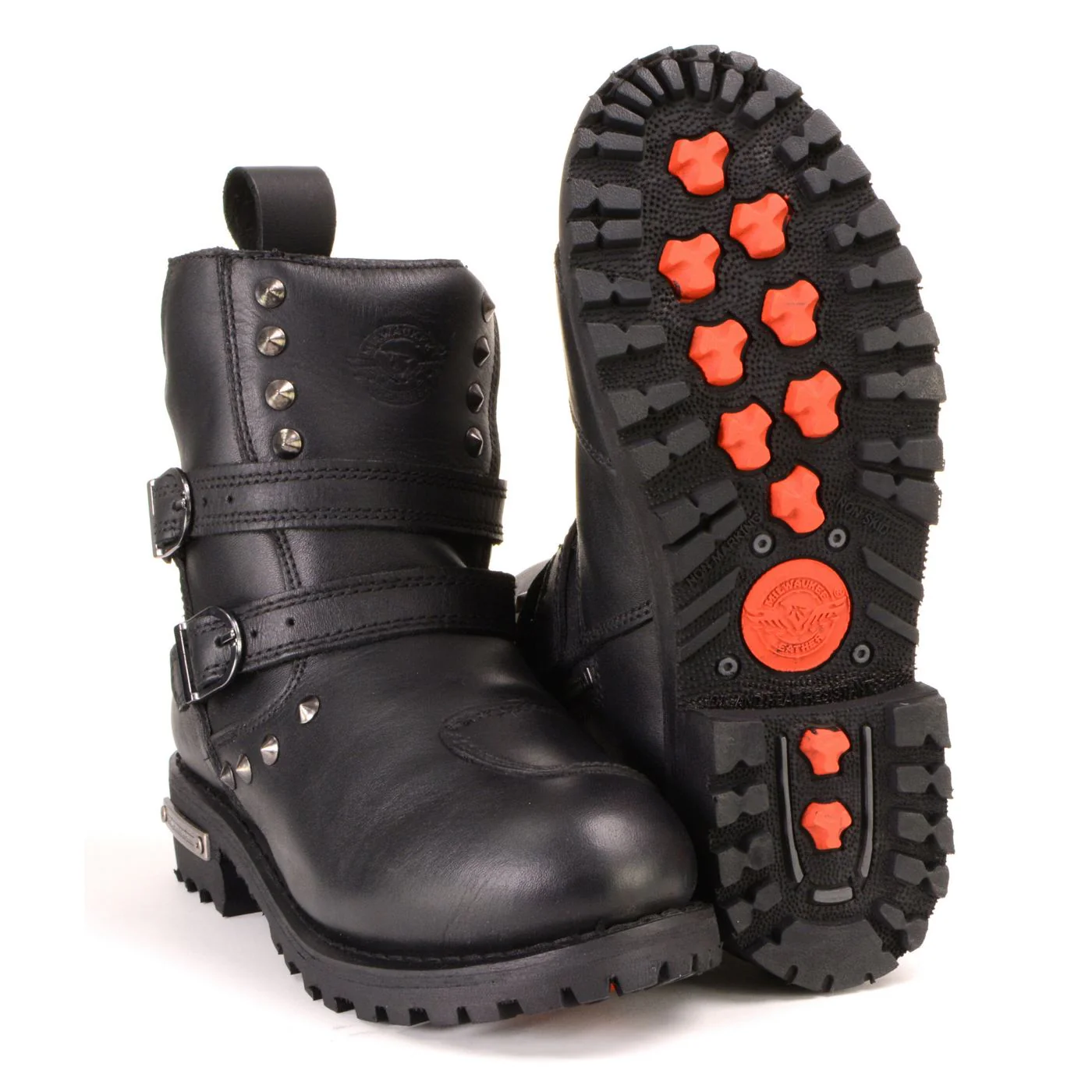 Milwaukee Leather Women's Premium Black Leather Double Strap Motorcycle Riding Boots MBL9307 - Image 9
