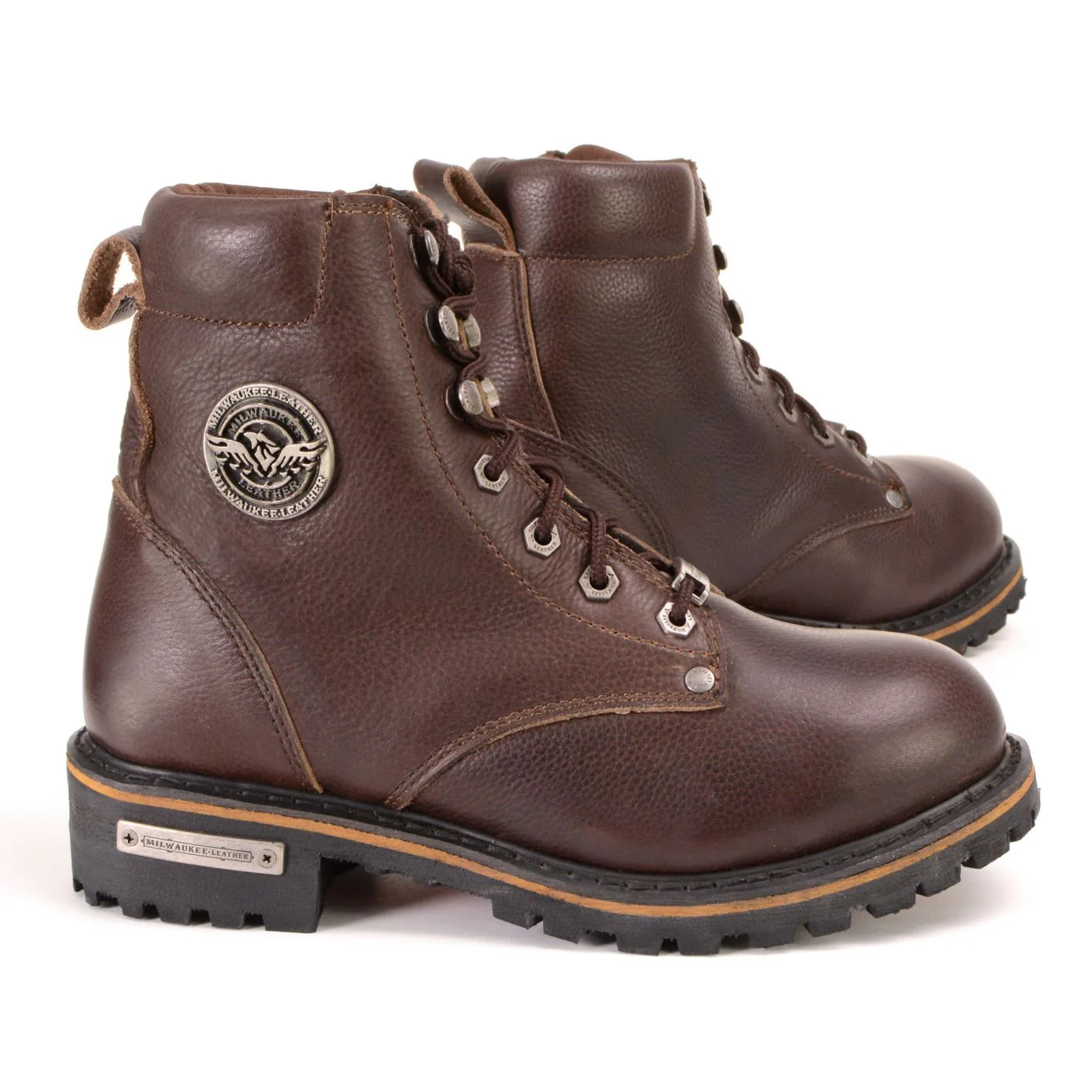 Milwaukee Leather Women's Dark Brown Leather Outdoors Lace-Up Boots for Bikers Casual MBL9308 - Image 9