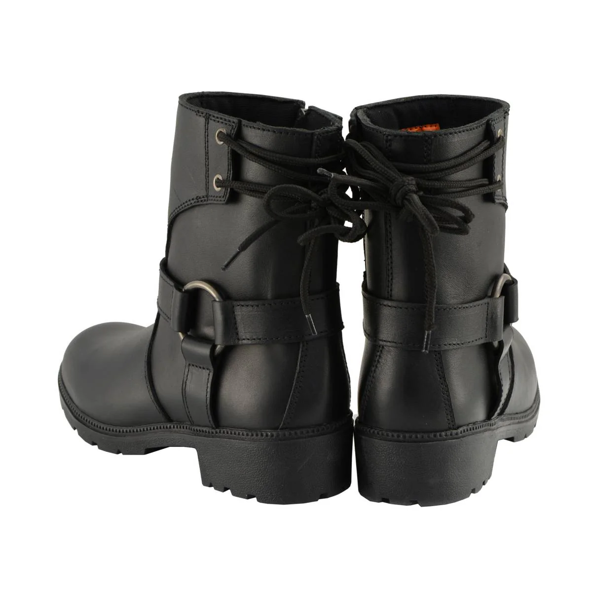 Milwaukee Leather MBL9313 Women's Black Leather Harness Zip-Up Motorcycle Rider Boots w/ Back Laces - Image 7
