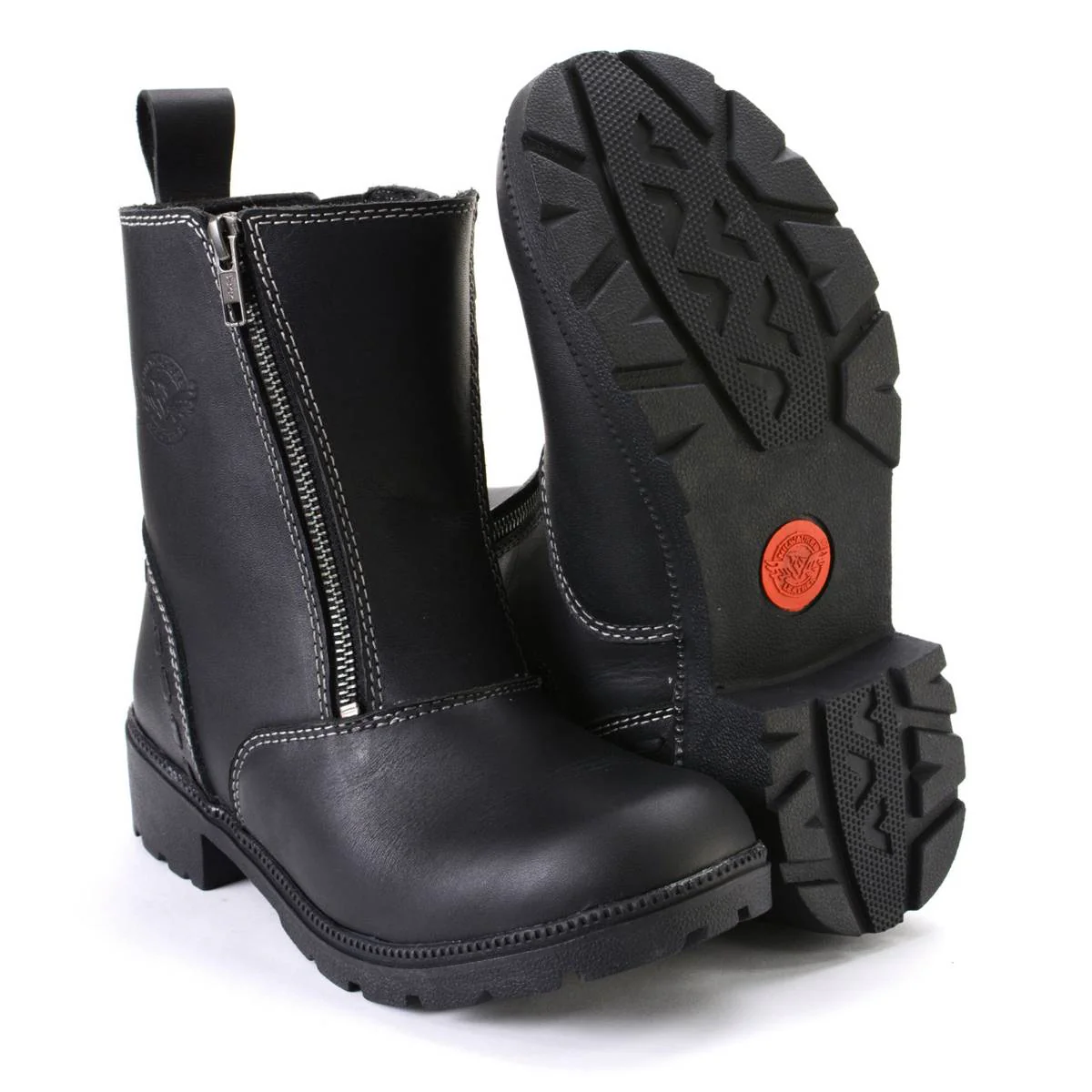 Milwaukee Leather MBL9327 Women's Black Leather Motorcycle Riding Boots with Dual Zipper Closure - Image 2