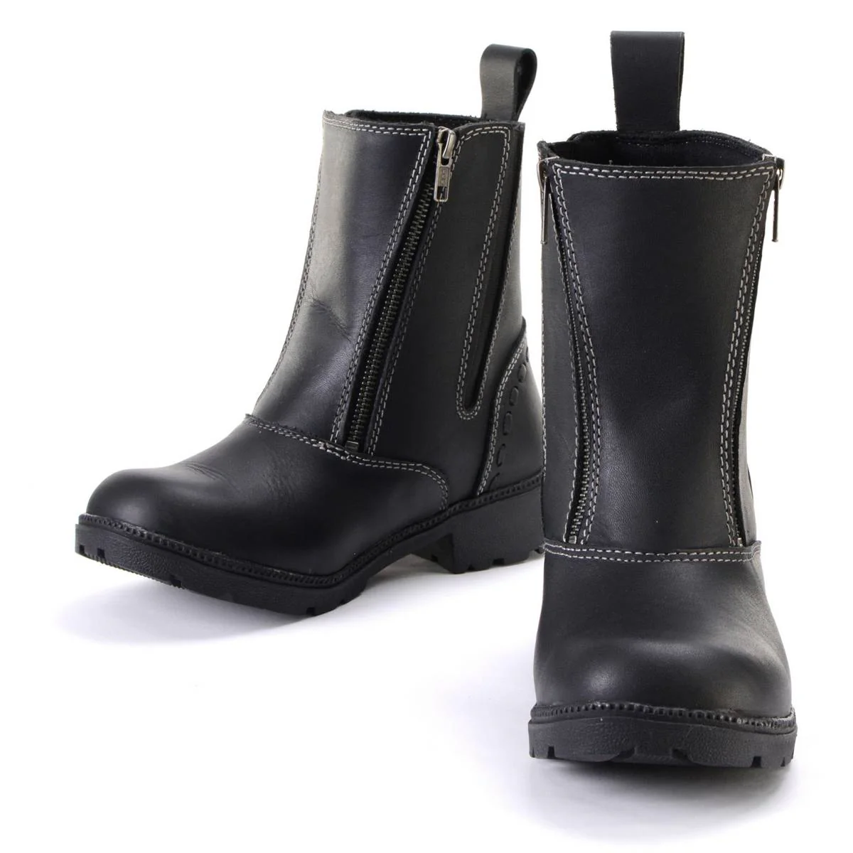 Milwaukee Leather MBL9327 Women's Black Leather Motorcycle Riding Boots with Dual Zipper Closure - Image 5