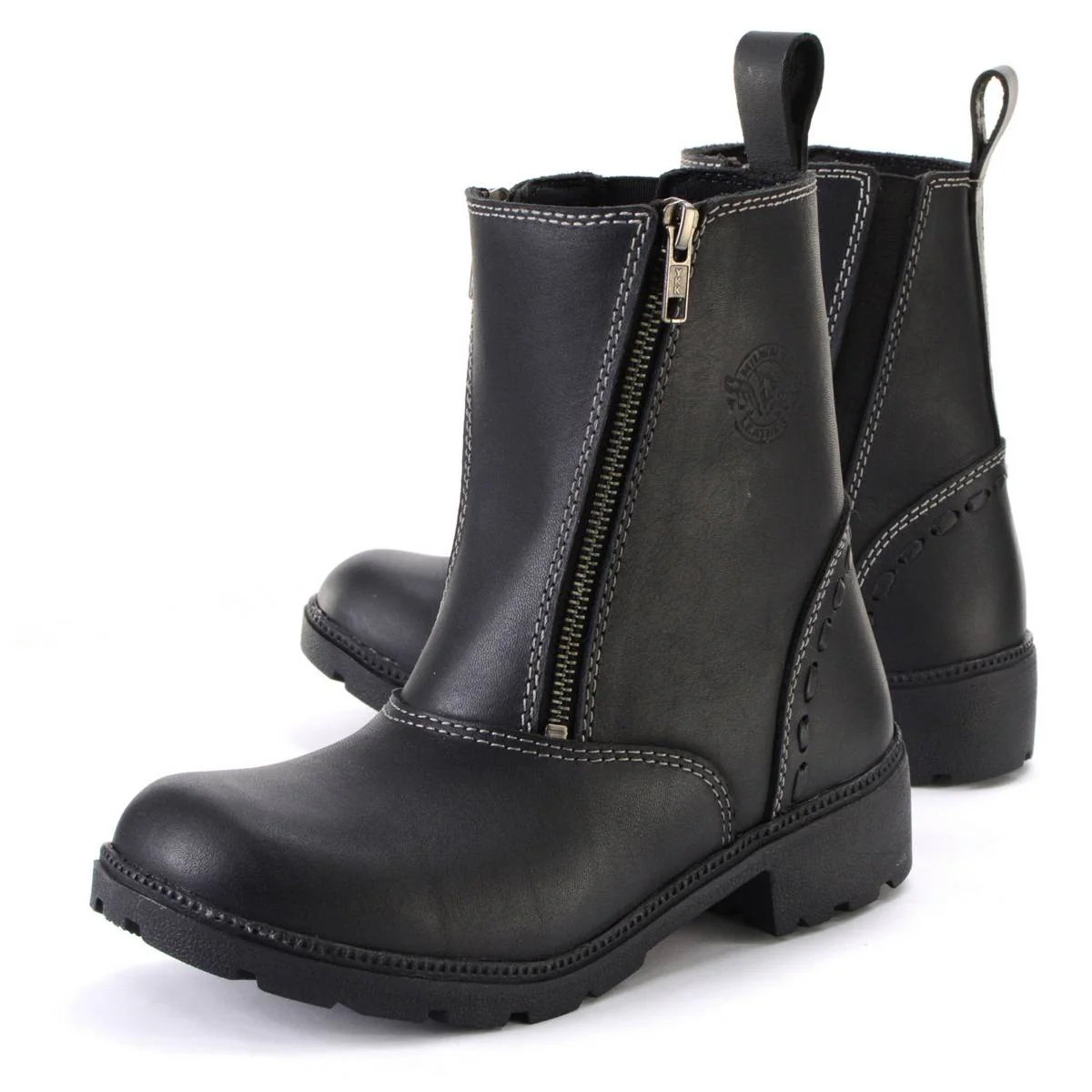 Milwaukee Leather MBL9327 Women's Black Leather Motorcycle Riding Boots with Dual Zipper Closure - Image 6
