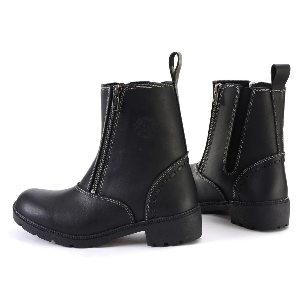 Milwaukee Leather MBL9327 Women's Black Leather Motorcycle Riding Boots with Dual Zipper Closure - Image 7