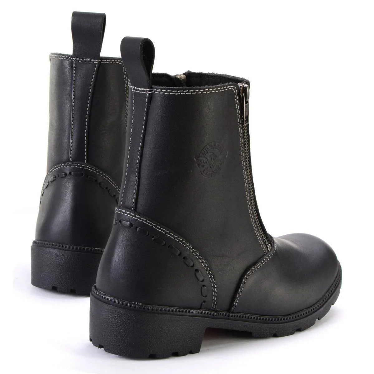 Milwaukee Leather MBL9327 Women's Black Leather Motorcycle Riding Boots with Dual Zipper Closure - Image 9