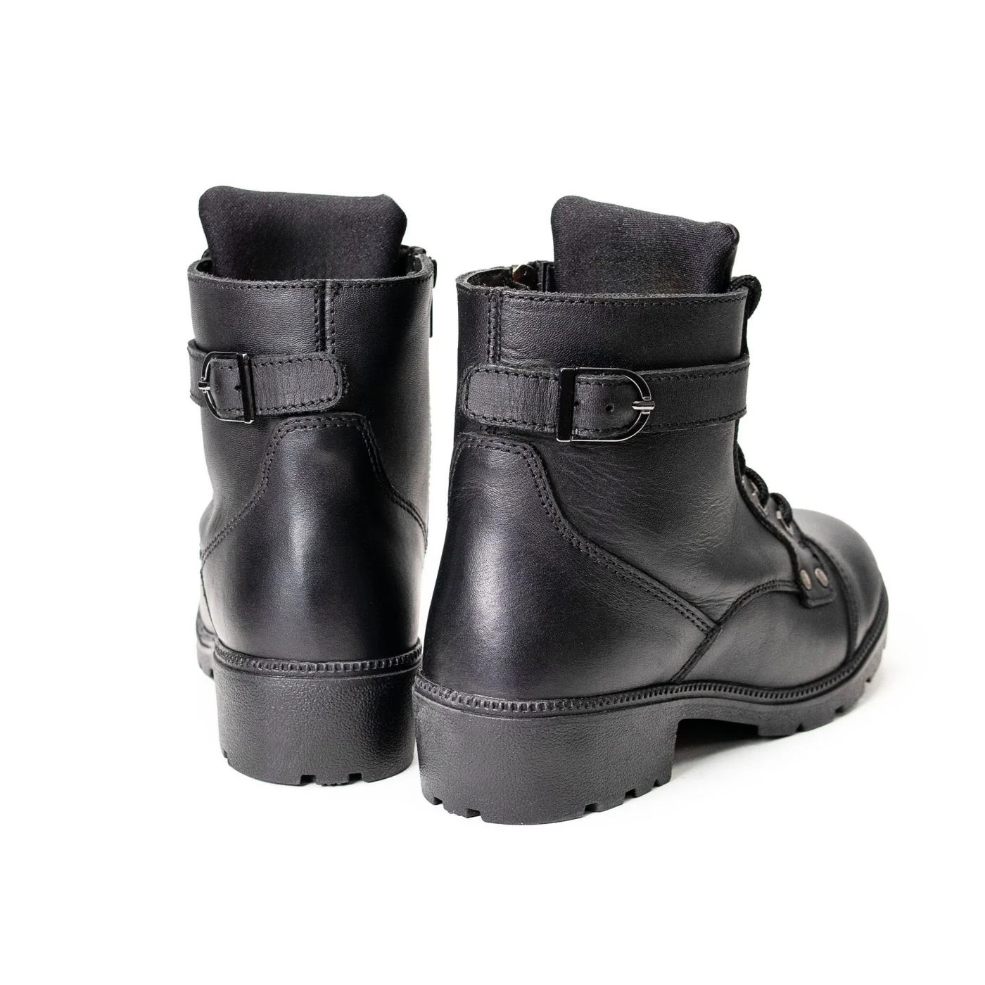 Milwaukee Leather MBL9328 Women's Black Premium Leather Lace-Up Motorcycle Riding Boots w/ Inside Zipper - Image 4