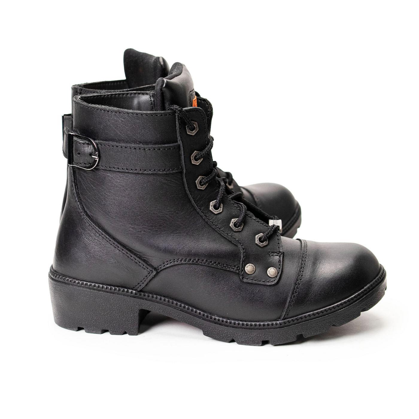 Milwaukee Leather MBL9328 Women's Black Premium Leather Lace-Up Motorcycle Riding Boots w/ Inside Zipper - Image 5