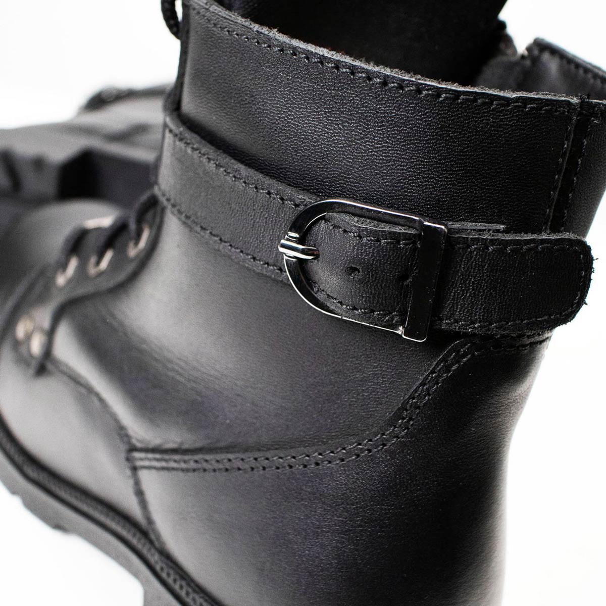 Milwaukee Leather MBL9328 Women's Black Premium Leather Lace-Up Motorcycle Riding Boots w/ Inside Zipper - Image 8