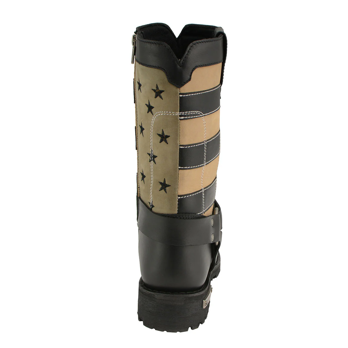 Milwaukee Leather MBL9363 Women’s Stars and Stripes Black with Tan Leather Motorcycle Rider Harness Boots - Image 7
