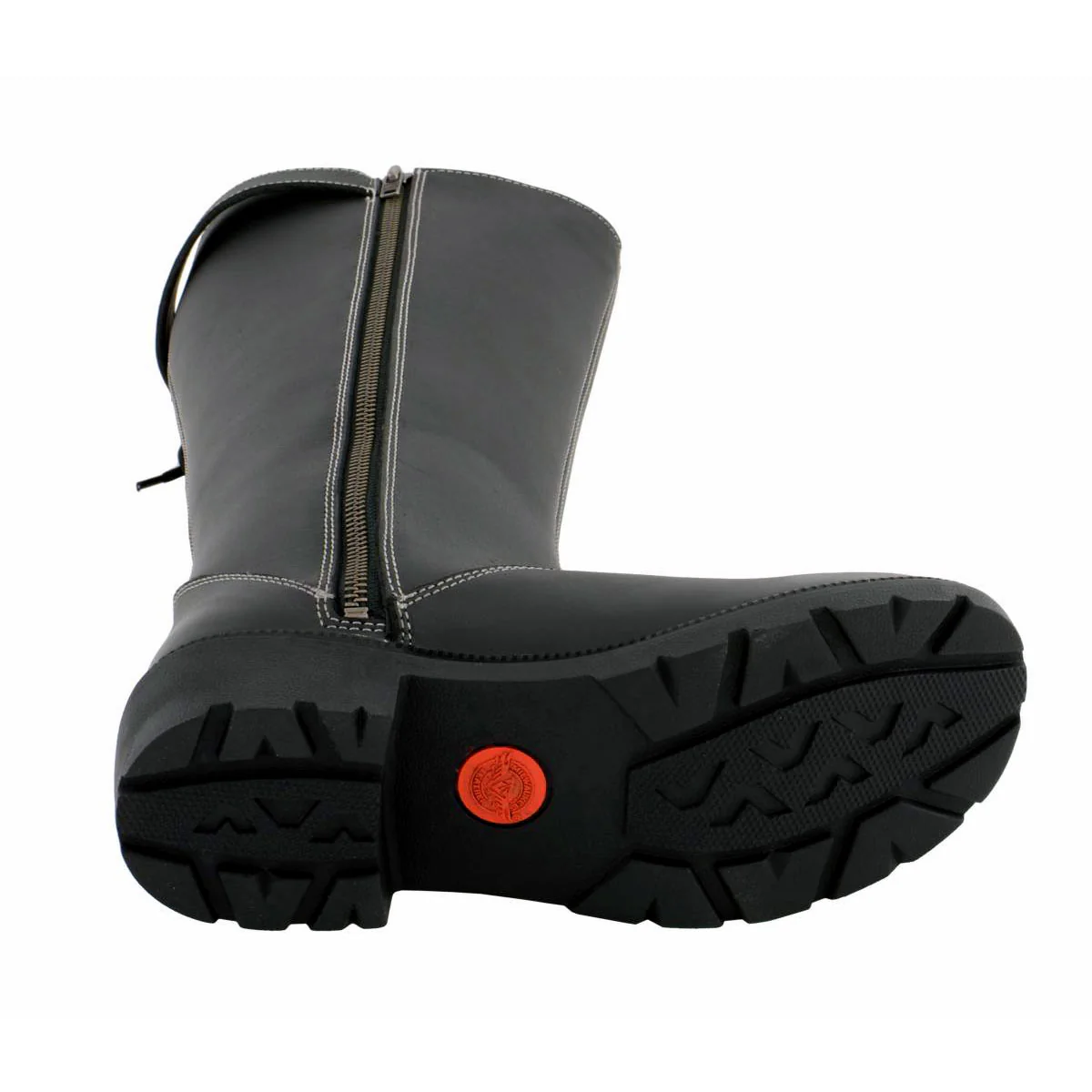 Milwaukee Leather MBL9370 Women's Black 17-Inch Lace Side Leather Boots with Contrast White Stitching - Image 2