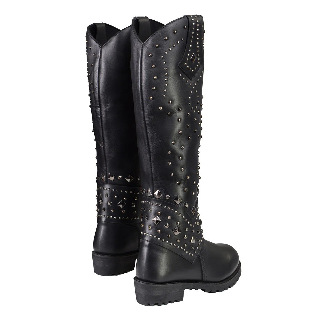 Milwaukee Leather MBL9371 Women's Black 18-Inch Leather Studded and Riveted Western Style Motorcycle Boots - Image 10