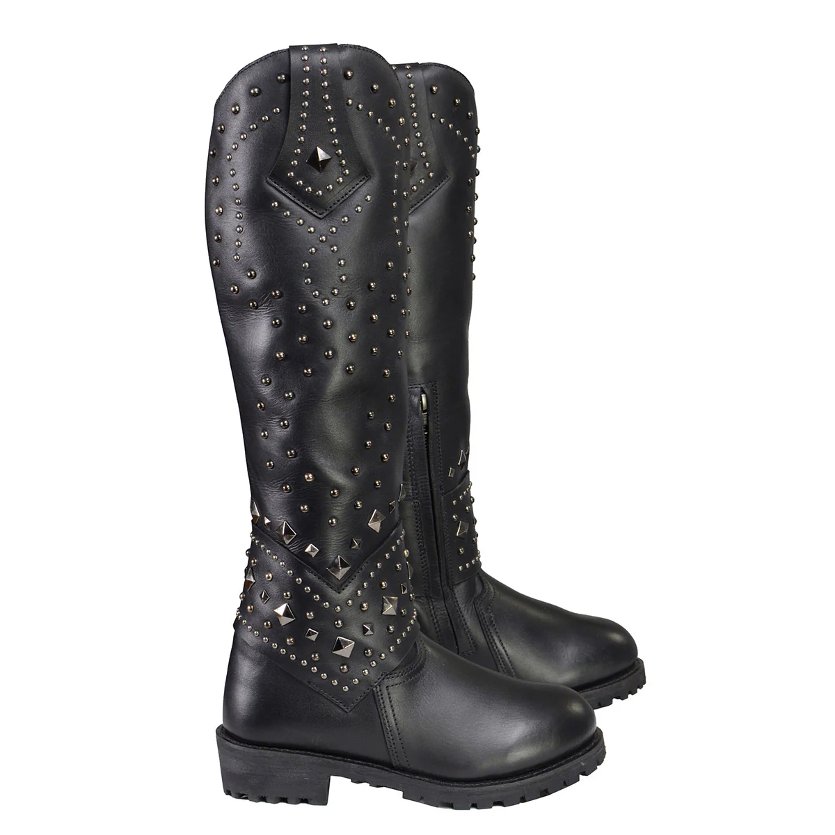 Milwaukee Leather MBL9371 Women's Black 18-Inch Leather Studded and Riveted Western Style Motorcycle Boots - Image 11
