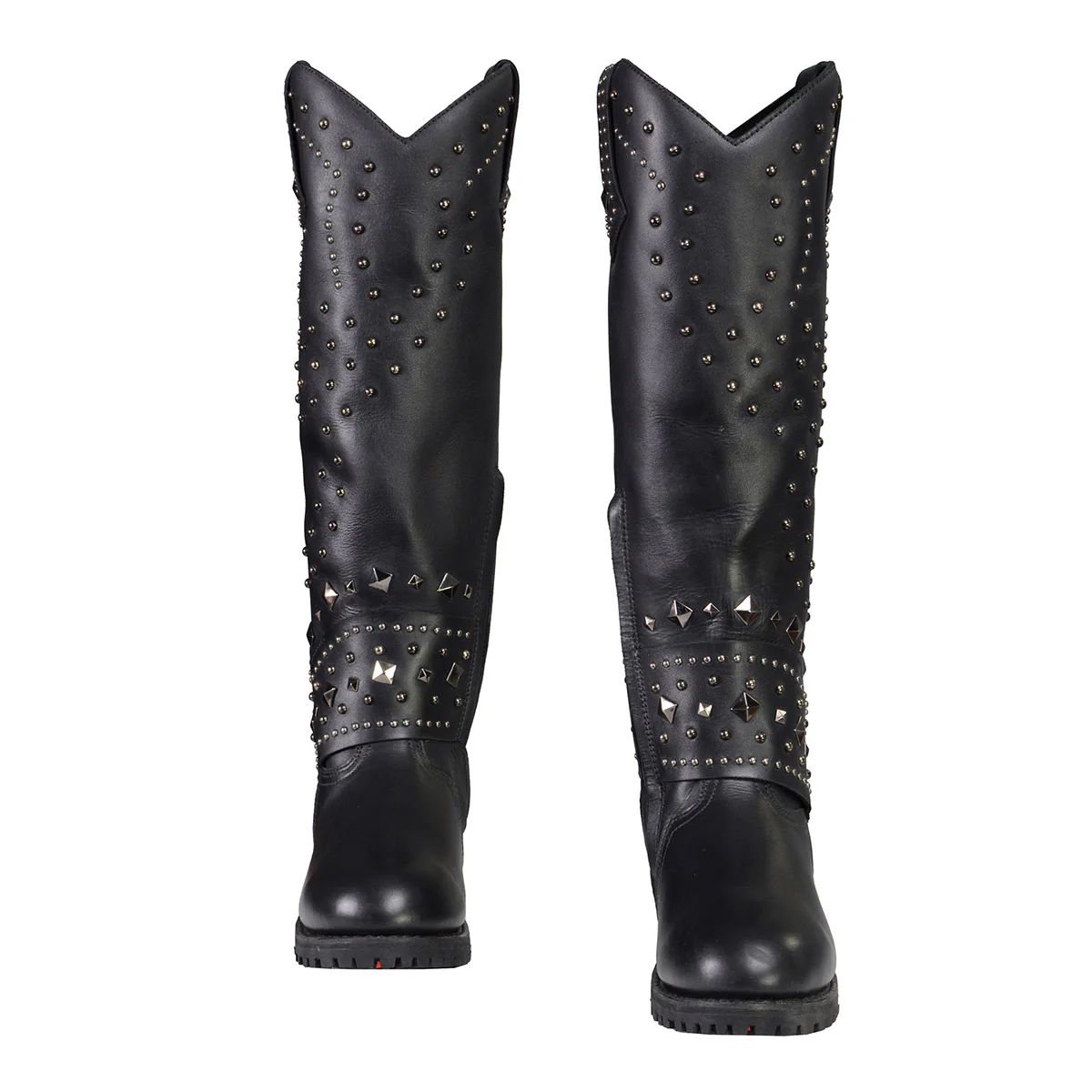 Milwaukee Leather MBL9371 Women's Black 18-Inch Leather Studded and Riveted Western Style Motorcycle Boots - Image 5