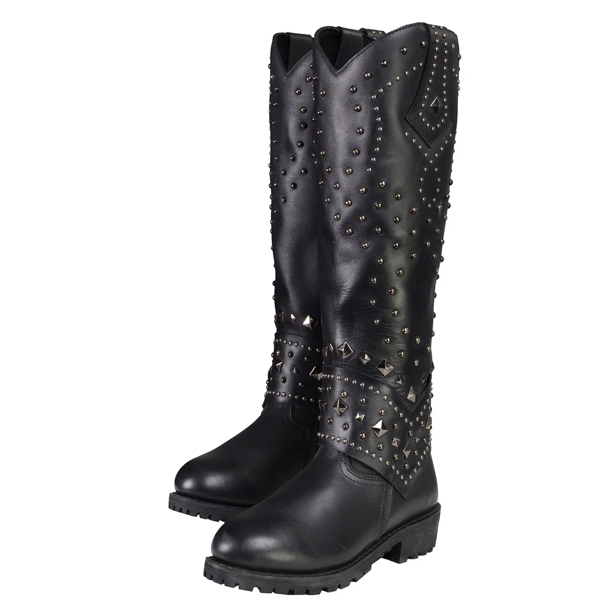 Milwaukee Leather MBL9371 Women's Black 18-Inch Leather Studded and Riveted Western Style Motorcycle Boots - Image 6