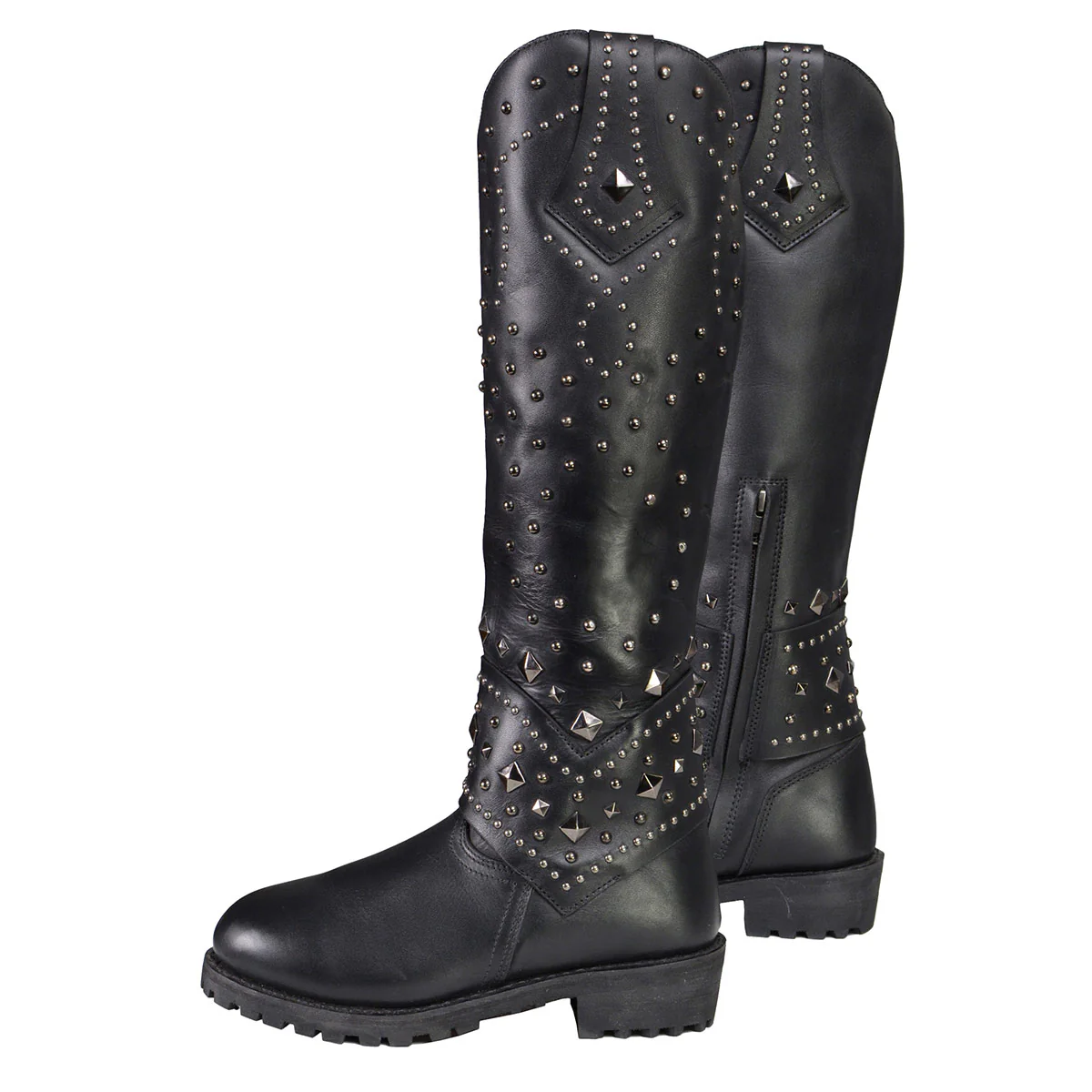 Milwaukee Leather MBL9371 Women's Black 18-Inch Leather Studded and Riveted Western Style Motorcycle Boots - Image 7