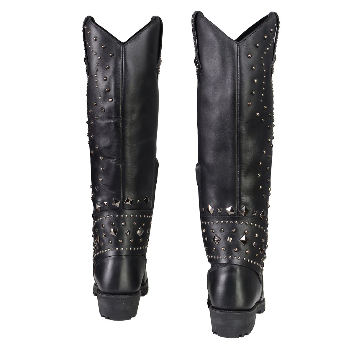 Milwaukee Leather MBL9371 Women's Black 18-Inch Leather Studded and Riveted Western Style Motorcycle Boots - Image 9