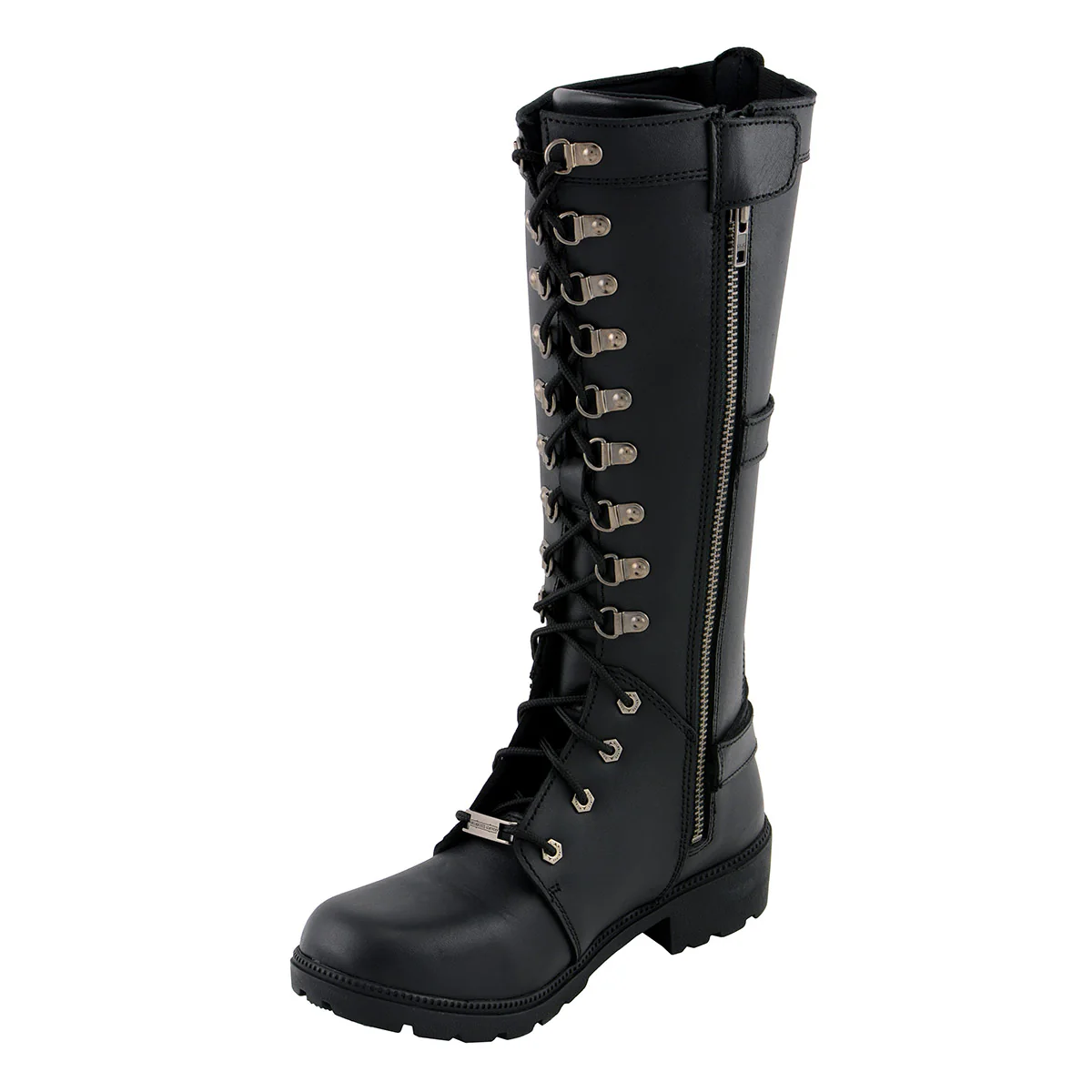 Milwaukee Leather MBL9380 Women's Black 'Jane' 15-inch Leather Combat Style Harness Motorcycle Boots - Image 5