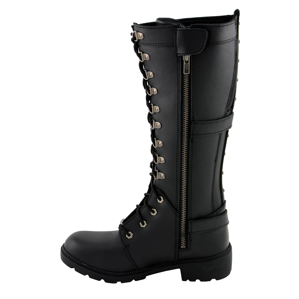 Milwaukee Leather MBL9380 Women's Black 'Jane' 15-inch Leather Combat Style Harness Motorcycle Boots - Image 6