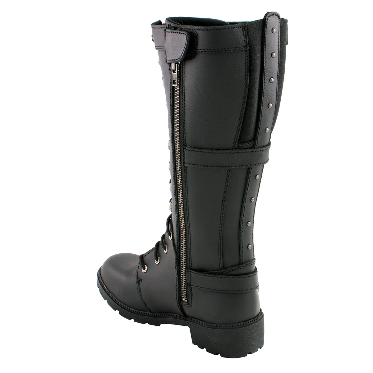 Milwaukee Leather MBL9380 Women's Black 'Jane' 15-inch Leather Combat Style Harness Motorcycle Boots - Image 7