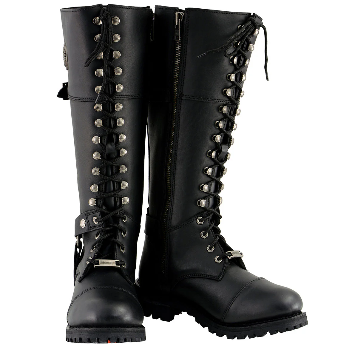 Milwaukee Leather MBL9390 Women’s Black 16-inch Lace-Up Front Cap Toe Motorcycle Riding Leather Boots - Image 10