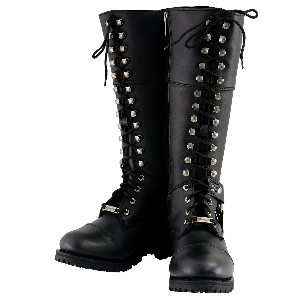 Milwaukee Leather MBL9390 Women’s Black 16-inch Lace-Up Front Cap Toe Motorcycle Riding Leather Boots - Image 4