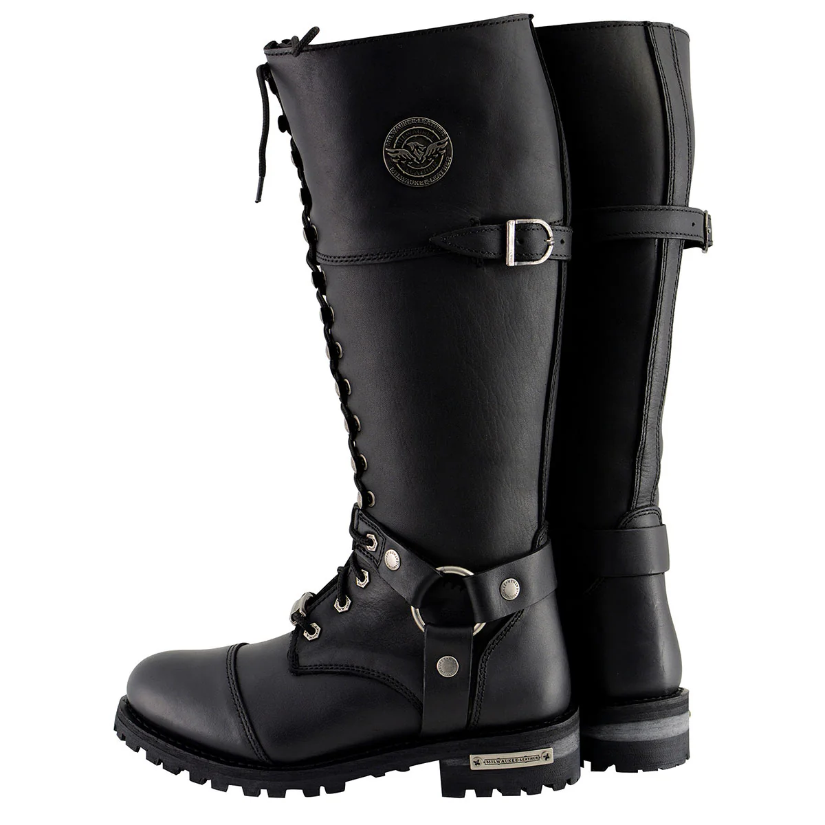 Milwaukee Leather MBL9390 Women’s Black 16-inch Lace-Up Front Cap Toe Motorcycle Riding Leather Boots - Image 5