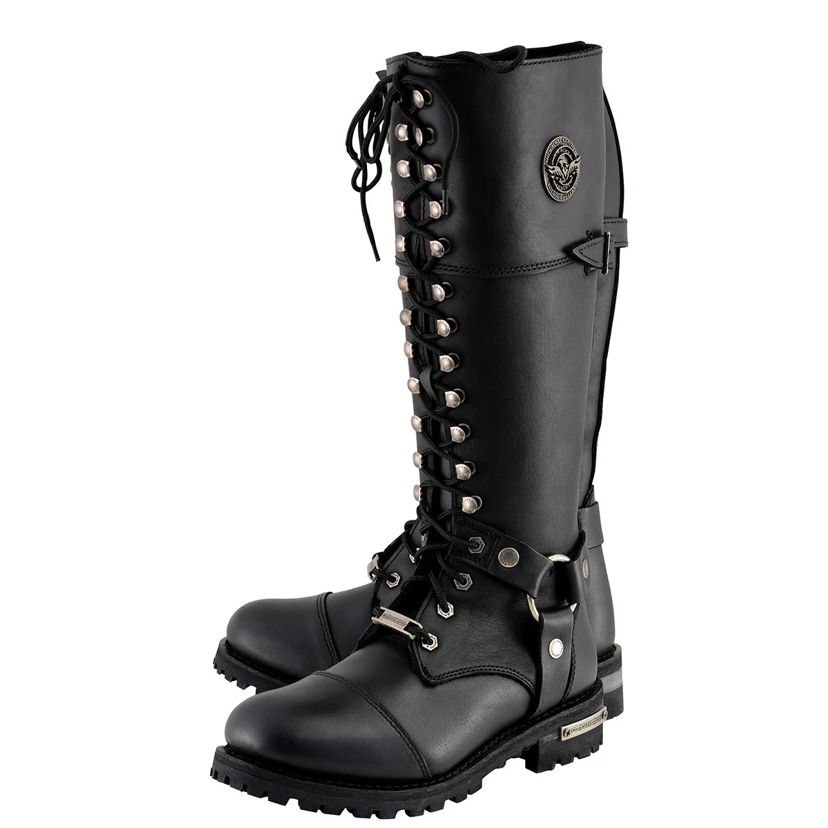 Milwaukee Leather MBL9390 Women’s Black 16-inch Lace-Up Front Cap Toe Motorcycle Riding Leather Boots - Image 7