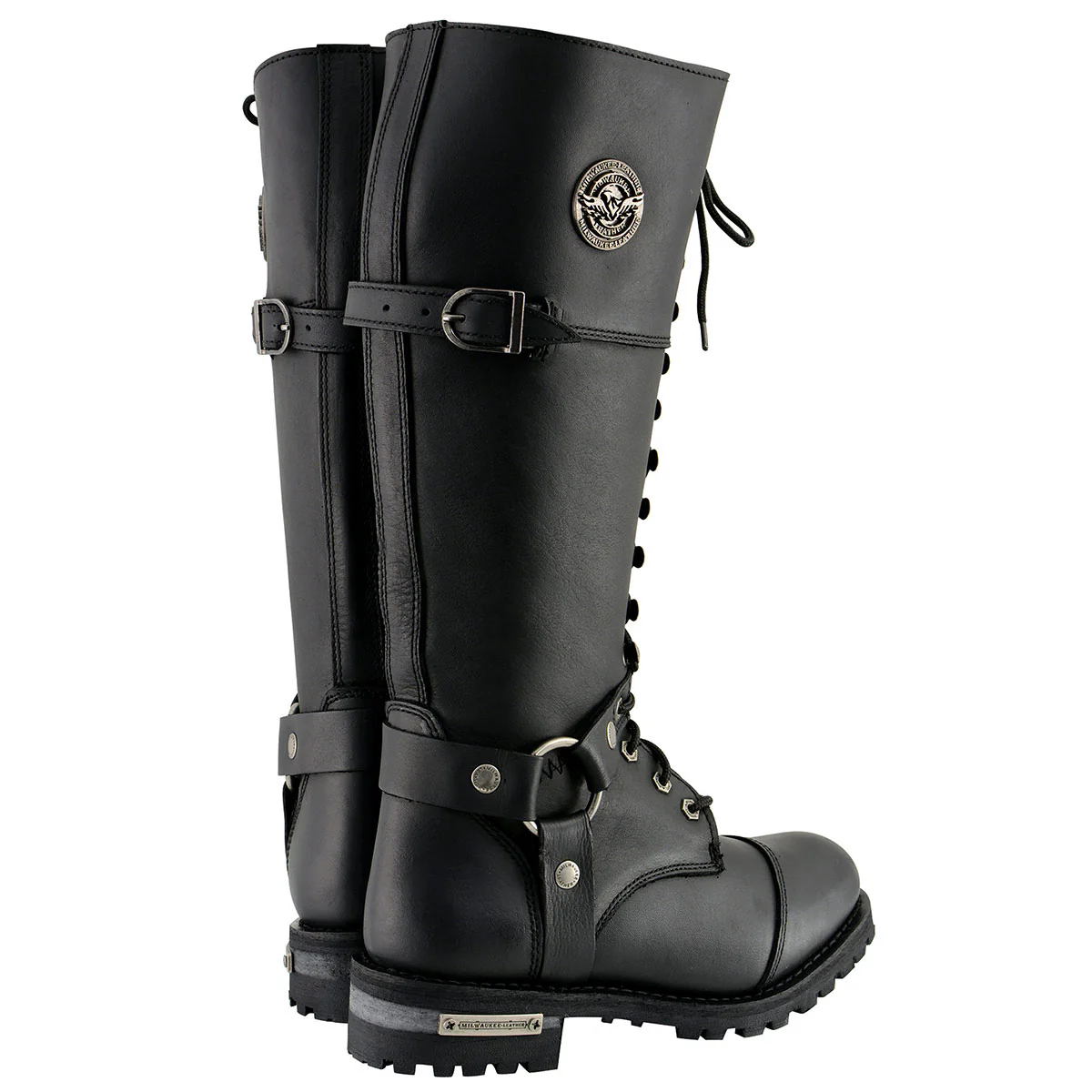 Milwaukee Leather MBL9390 Women’s Black 16-inch Lace-Up Front Cap Toe Motorcycle Riding Leather Boots - Image 8