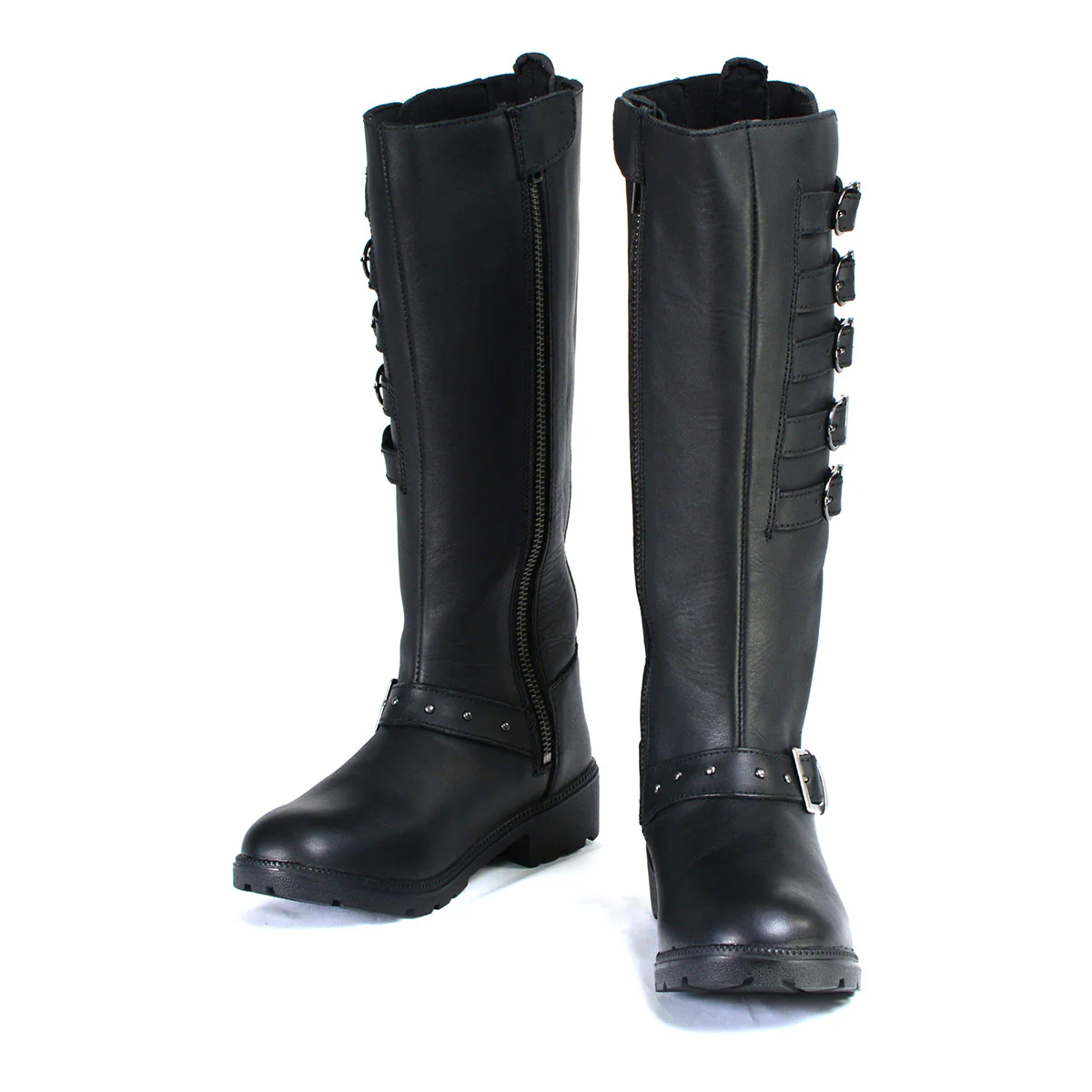Milwaukee Leather MBL9395 Women's Black Leather 17-Inch Side Strap Riding Motorcycle Boots with Side Zipper - Image 4