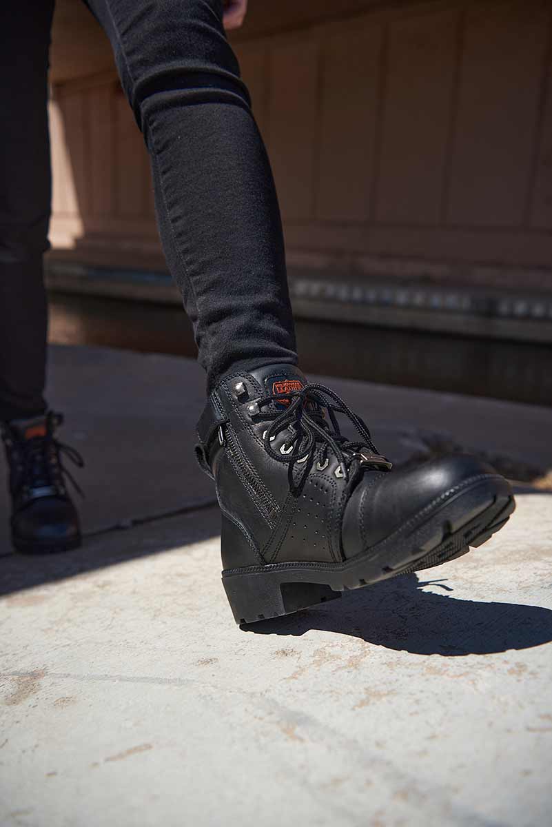 Milwaukee Leather MBL9399 Women's 9-Inch Triple Buckle Black Leather Harness Biker Boots w/ Side Zipper - Image 7