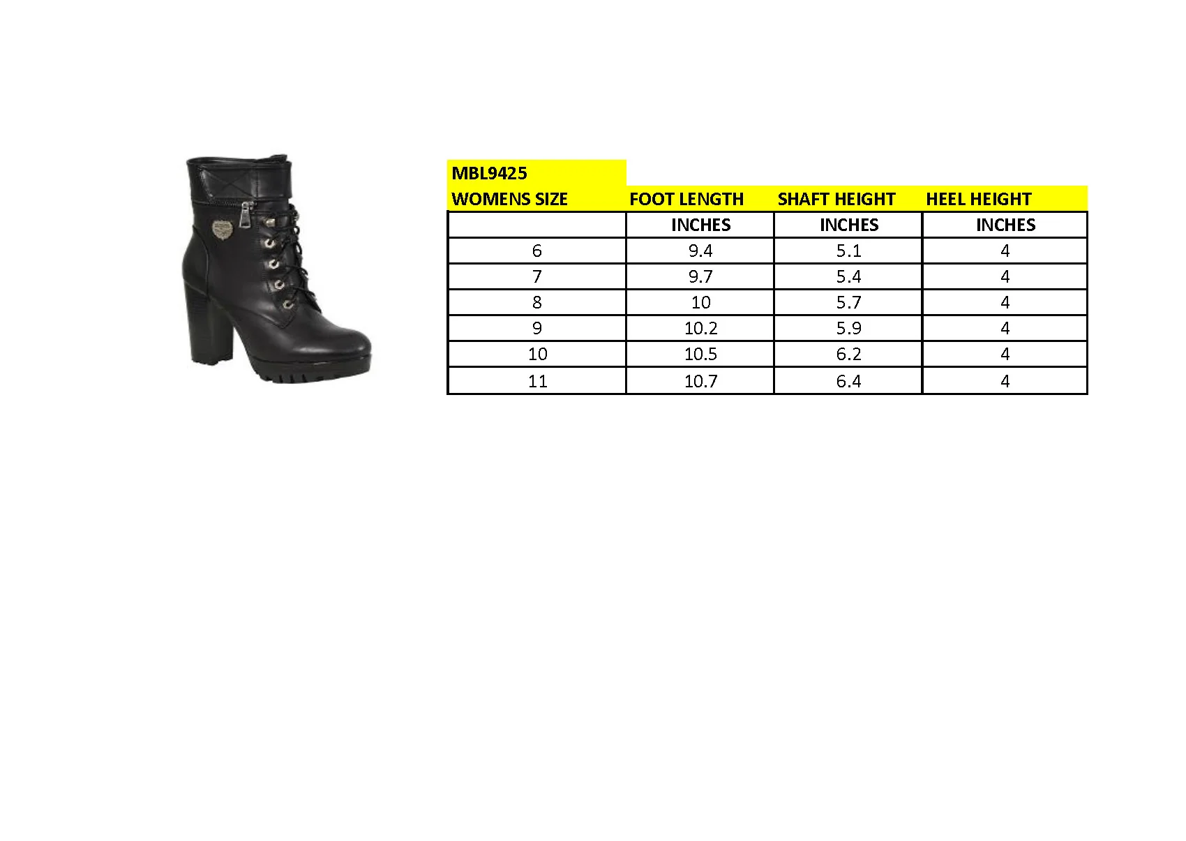 Milwaukee Leather MBL9425 Women's Black Lace-Up Fashion Boots with Double Height Option - Image 3