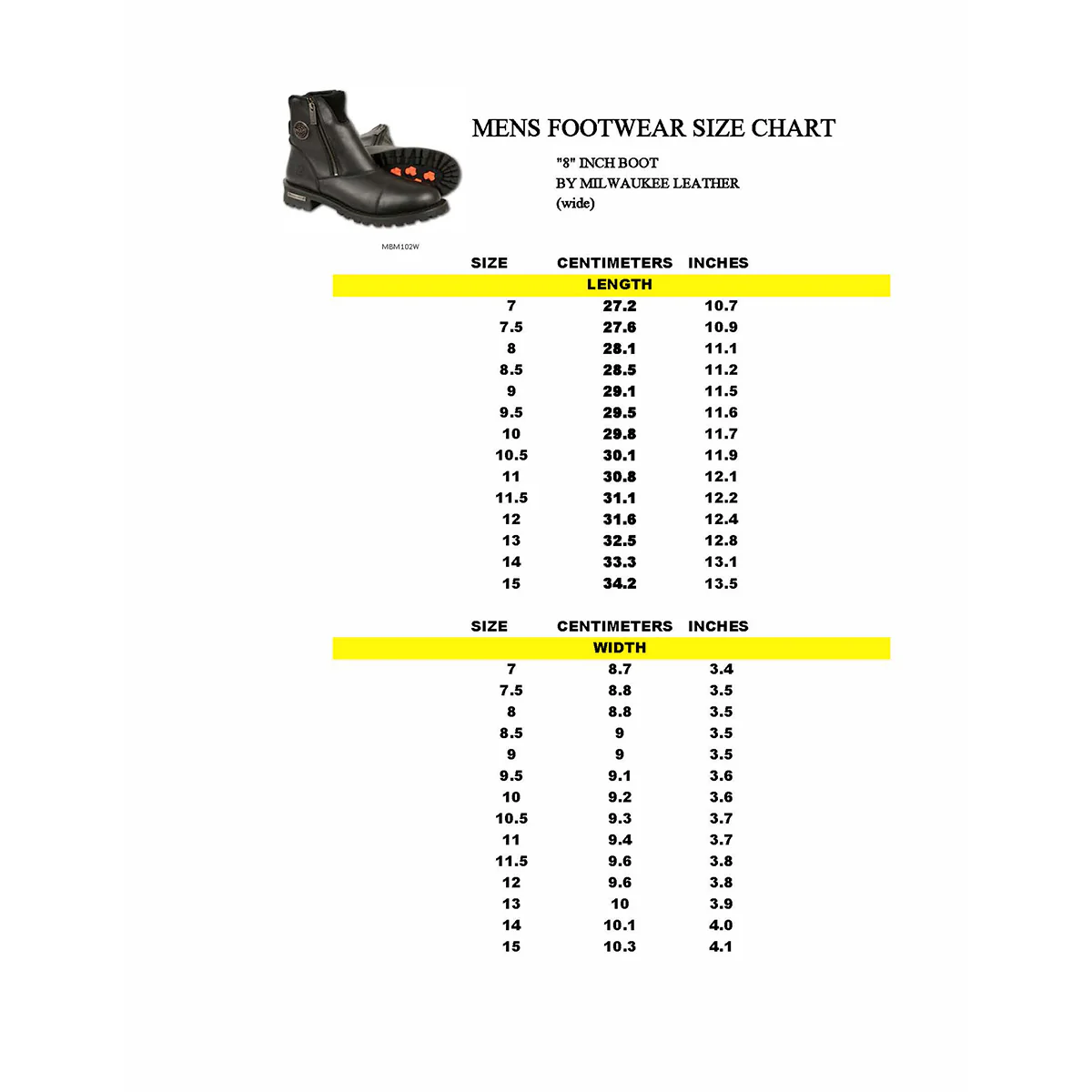 Milwaukee Leather MBM102W Men's Black Smooth Wide-Width Double Sided Zipper Entry Motorcycle Leather Boots - Image 3