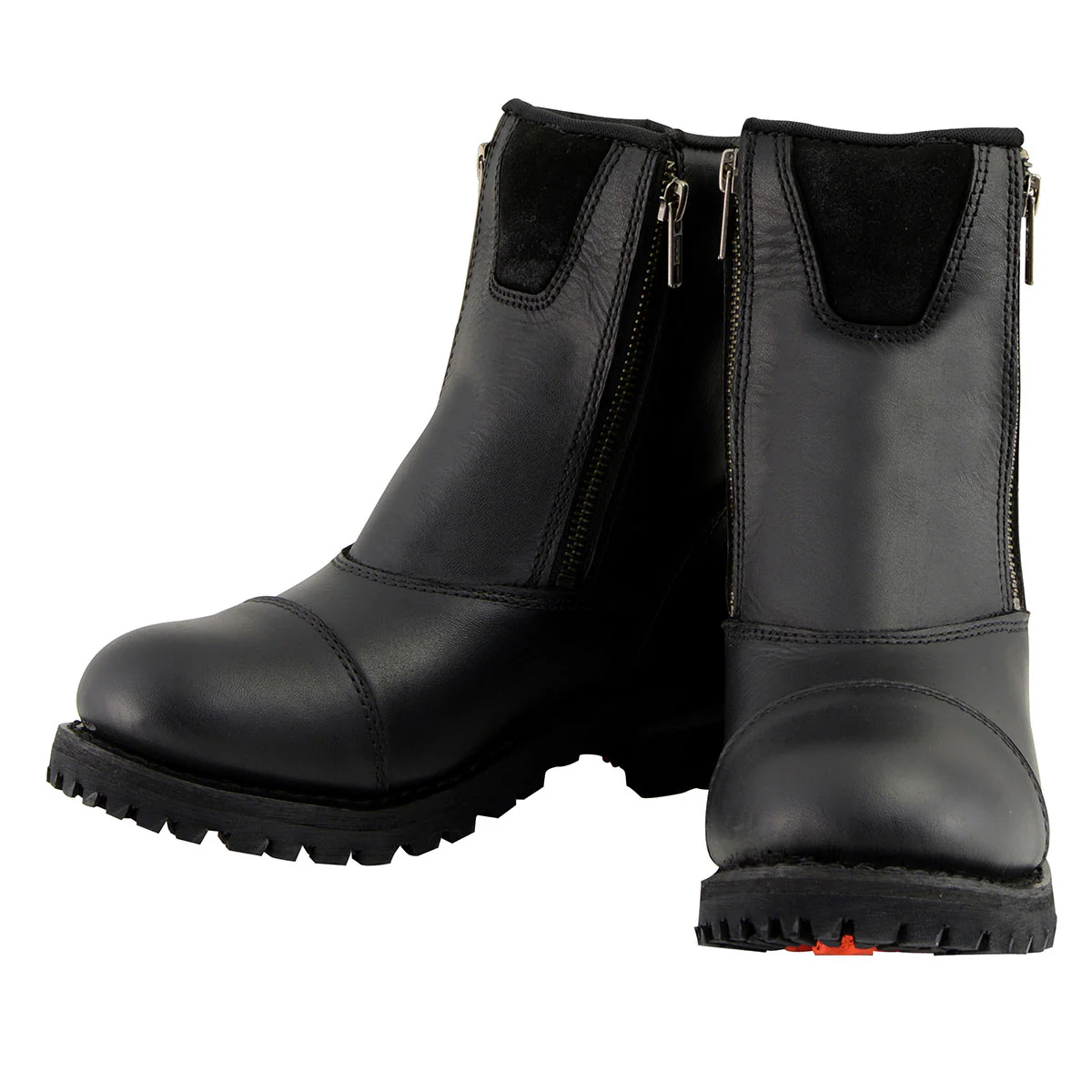 Milwaukee Leather MBM102W Men's Black Smooth Wide-Width Double Sided Zipper Entry Motorcycle Leather Boots - Image 4