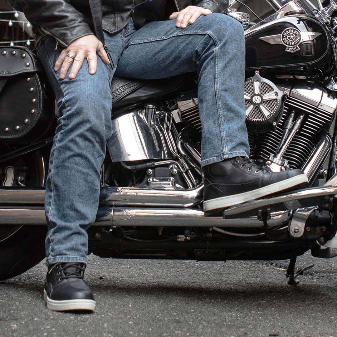 Milwaukee Leather MBM9002 Men's Black Leather Reinforced Street Biker Riding Shoes w/ Shift Protect Ankle Support - Image 4
