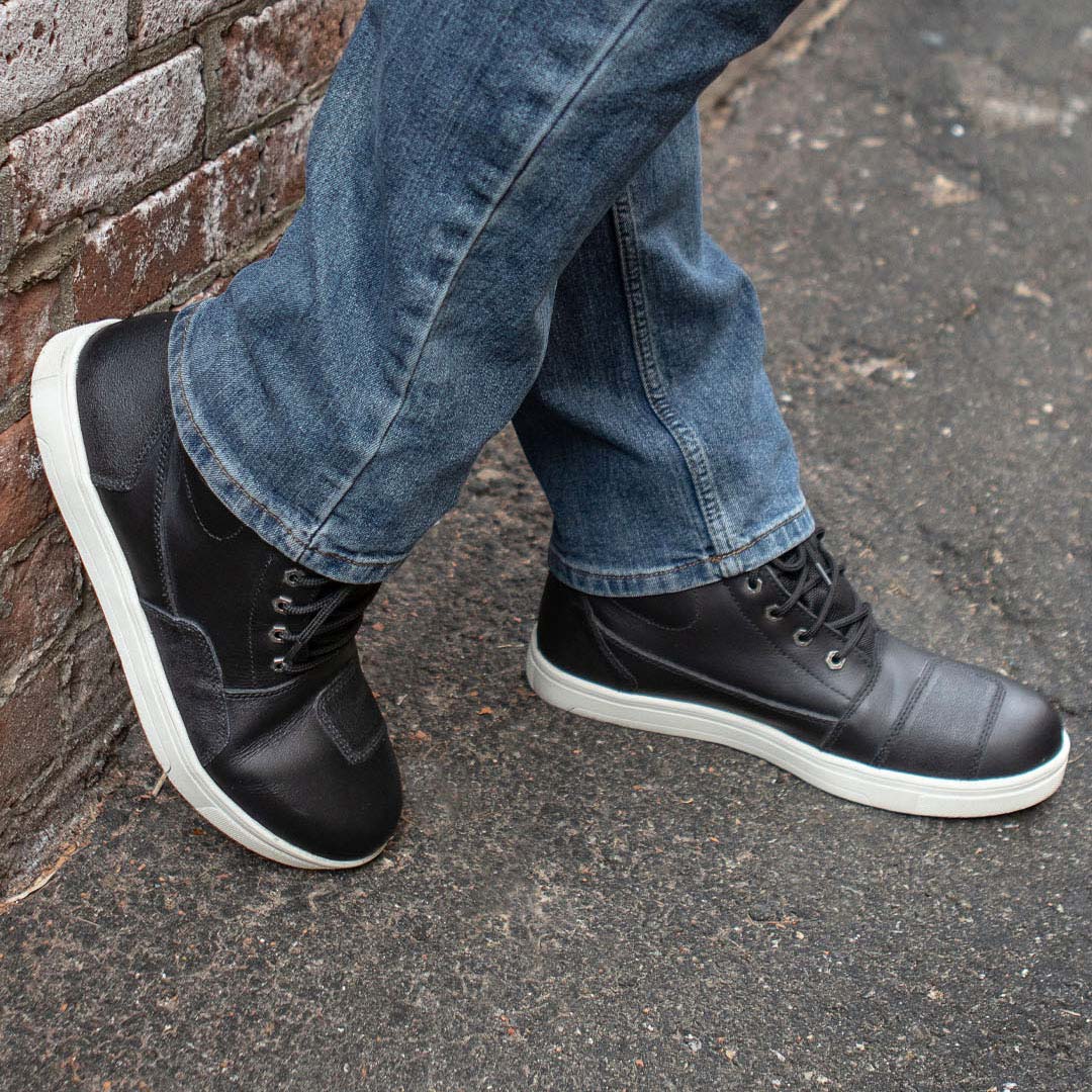 Milwaukee Leather MBM9002 Men's Black Leather Reinforced Street Biker Riding Shoes w/ Shift Protect Ankle Support - Image 5