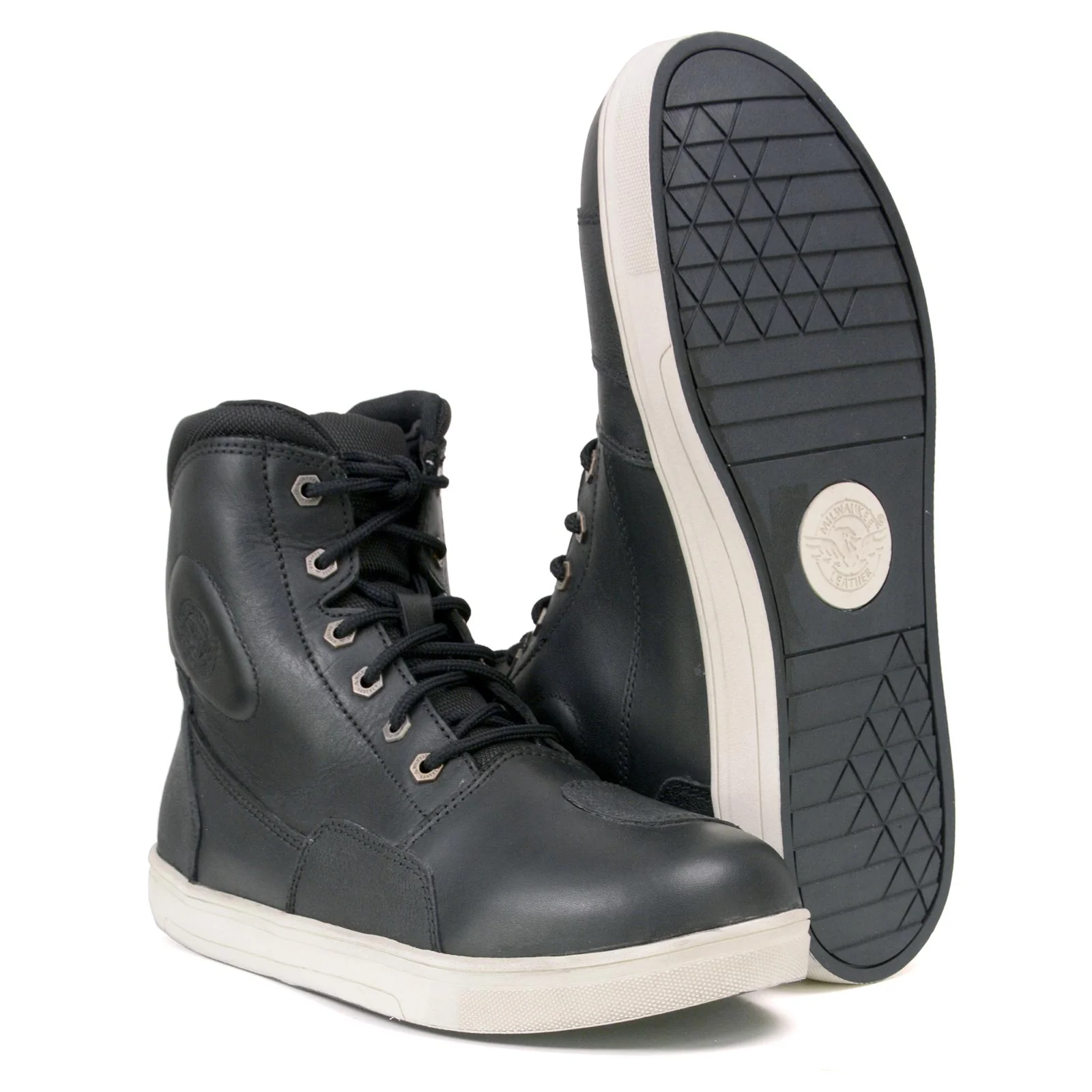 Milwaukee Leather MBM9002 Men's Black Leather Reinforced Street Biker Riding Shoes w/ Shift Protect Ankle Support - Image 9