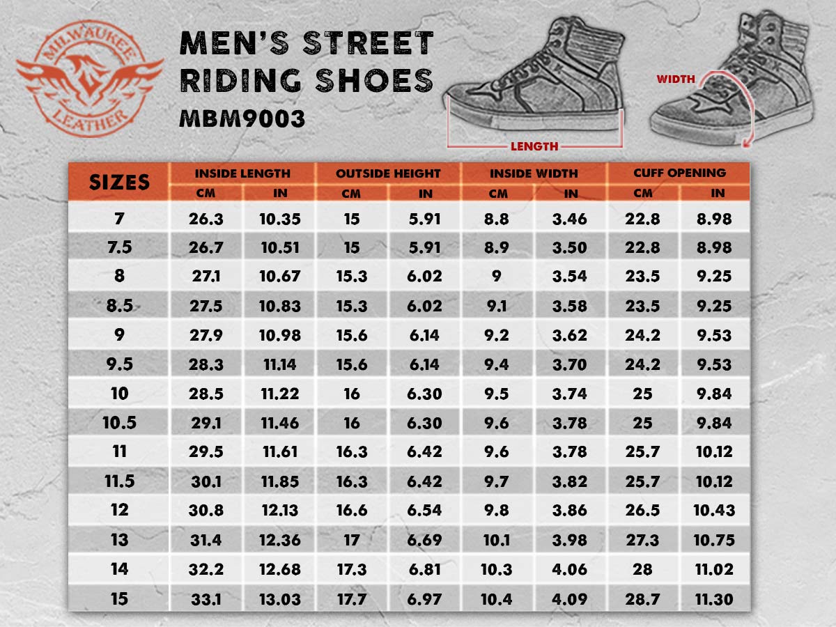 Milwaukee Leather MBM9003WP Men's Grey Leather and Canvas Reinforced Street Riding Waterproof Shoes with Ankle Support - Image 3
