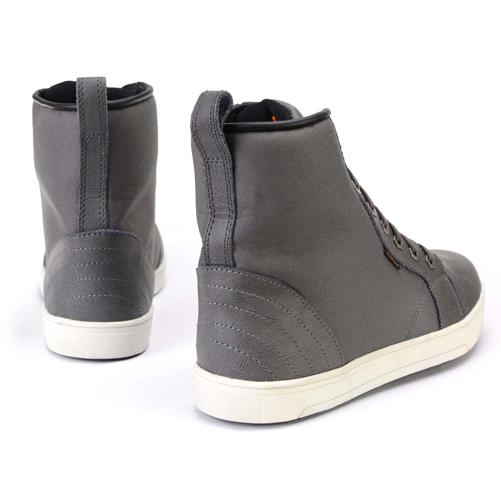 Milwaukee Leather MBM9003WP Men's Grey Leather and Canvas Reinforced Street Riding Waterproof Shoes with Ankle Support - Image 5