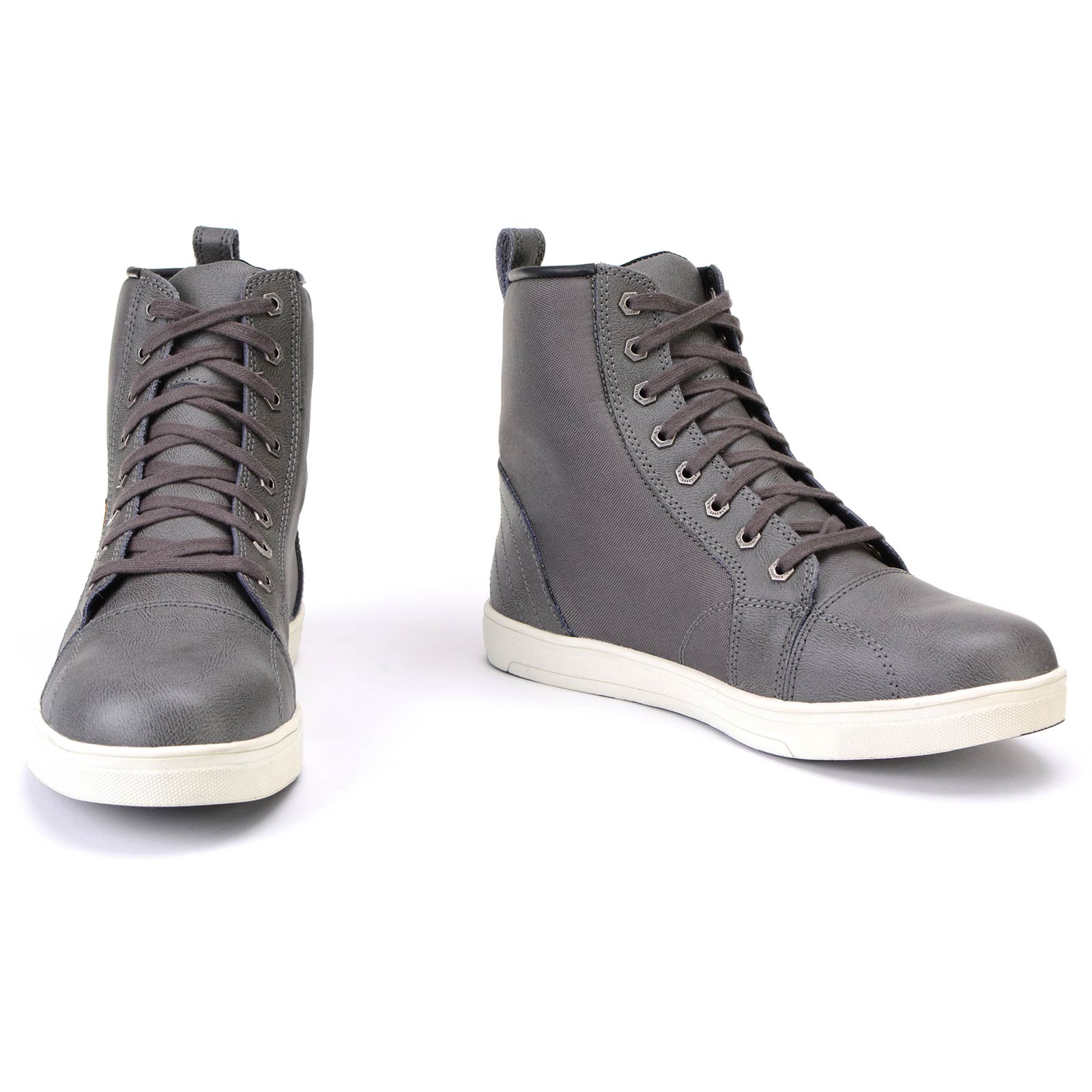 Milwaukee Leather MBM9003WP Men's Grey Leather and Canvas Reinforced Street Riding Waterproof Shoes with Ankle Support - Image 9