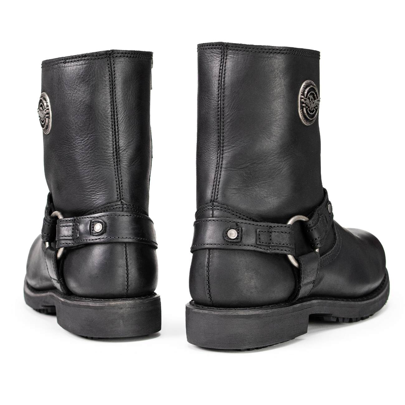 Milwaukee Leather MBM9042 Men's Black Ruf Leather Short Harness Motorcycle Boots w/ Inside Zipper - Image 4