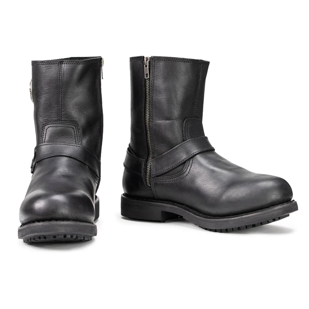Milwaukee Leather MBM9042 Men's Black Ruf Leather Short Harness Motorcycle Boots w/ Inside Zipper - Image 6