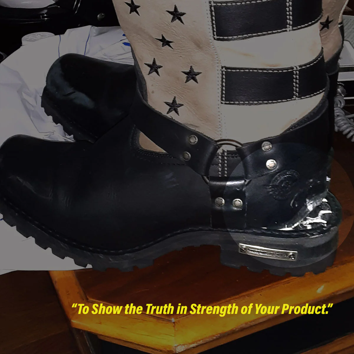 Milwaukee Leather Men's Stars and Stripes Black with Tan Motorcycle Rider Harness Boots MBM9045 - Image 11
