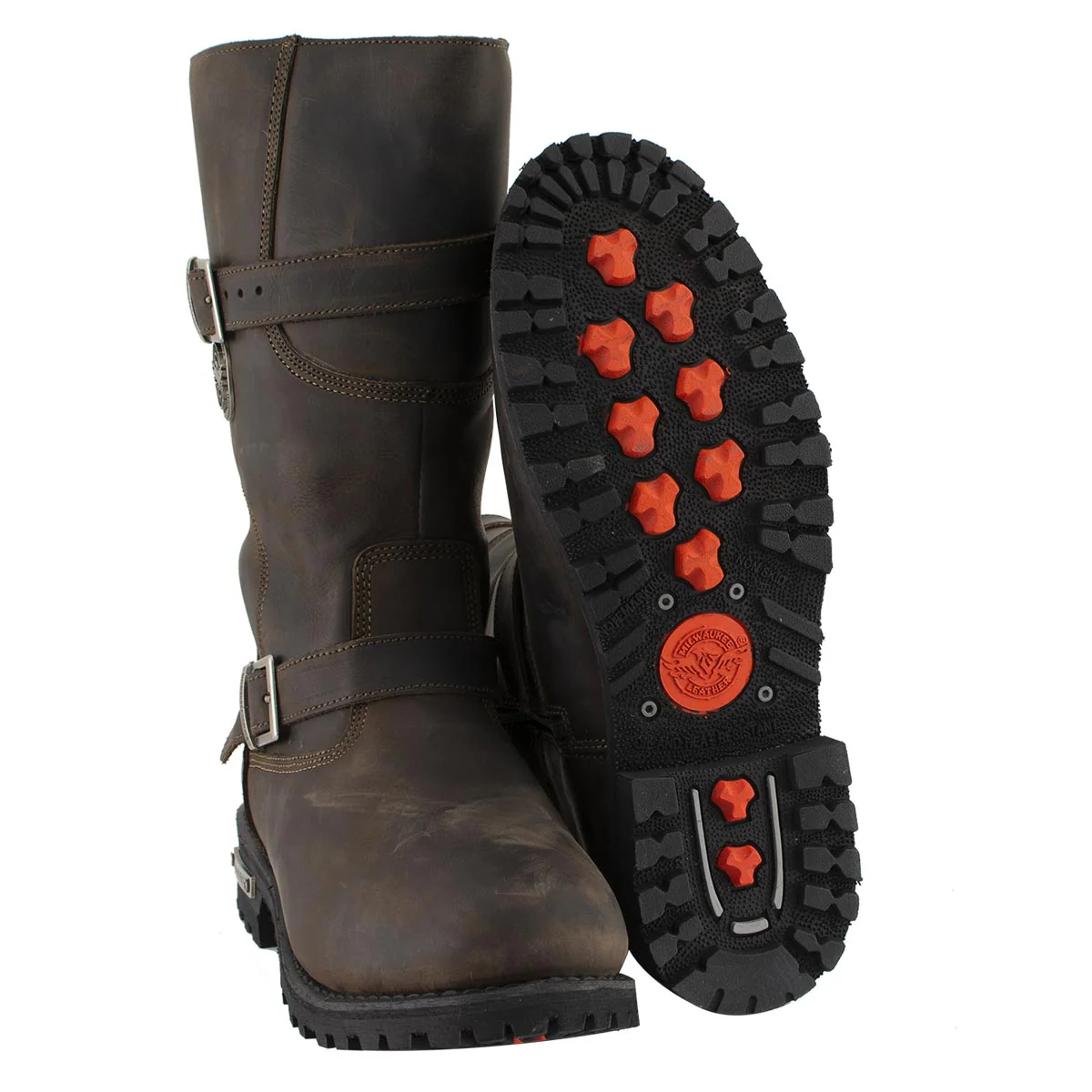 Milwaukee Leather MBM9063 Men's Classic Distressed Brown Leather Motorcycle Engineer Riding Biker Boots - Image 12