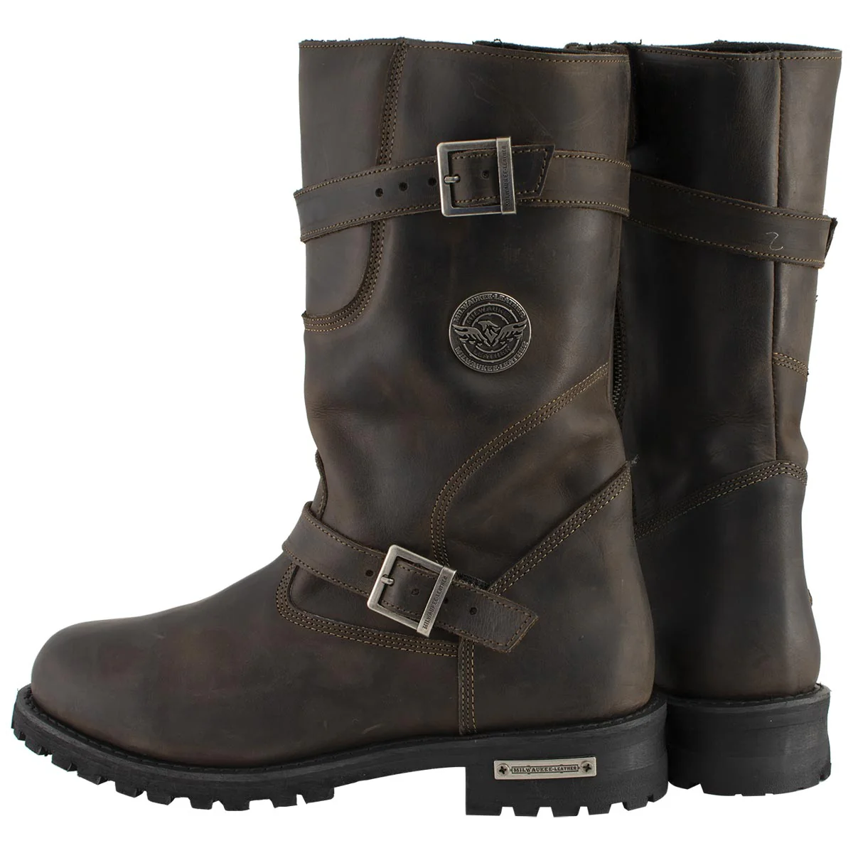 Milwaukee Leather MBM9063 Men's Classic Distressed Brown Leather Motorcycle Engineer Riding Biker Boots - Image 5