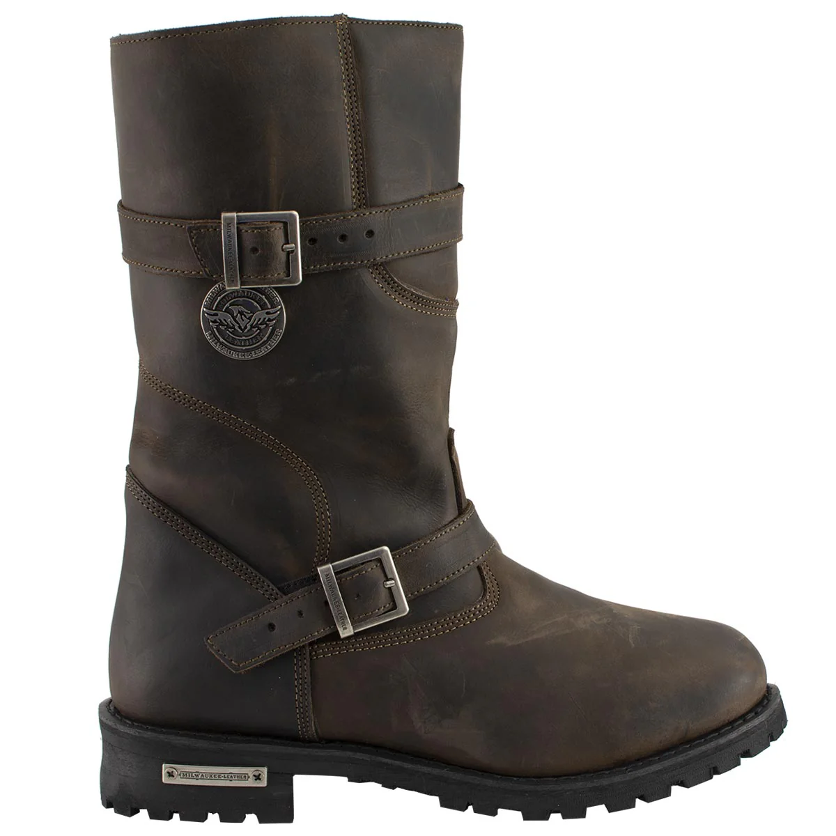 Milwaukee Leather MBM9063 Men's Classic Distressed Brown Leather Motorcycle Engineer Riding Biker Boots - Image 7