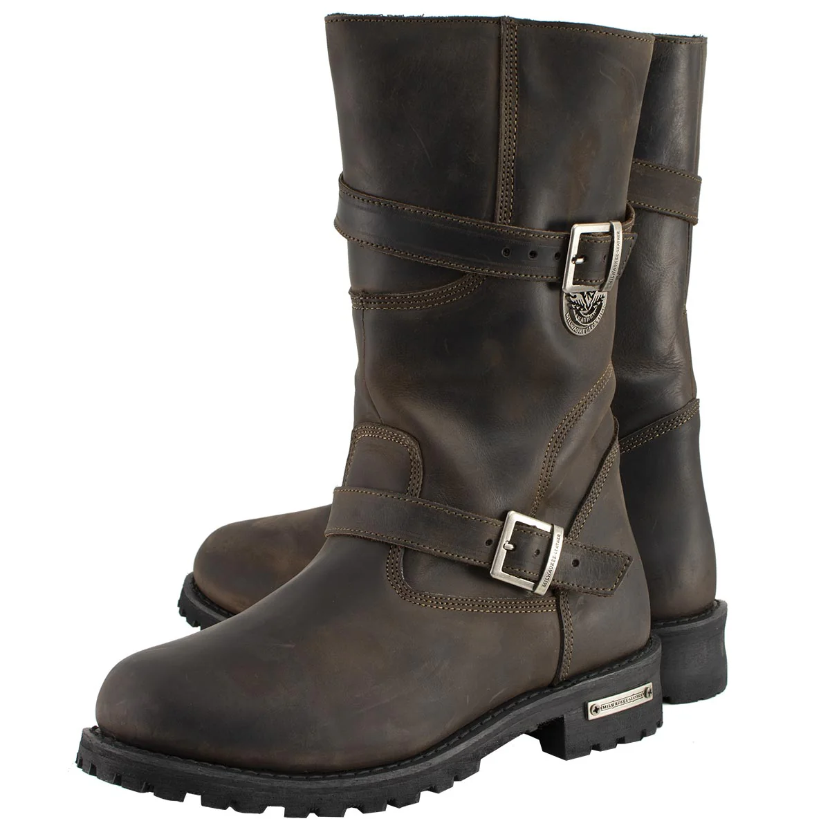 Milwaukee Leather MBM9063 Men's Classic Distressed Brown Leather Motorcycle Engineer Riding Biker Boots - Image 8