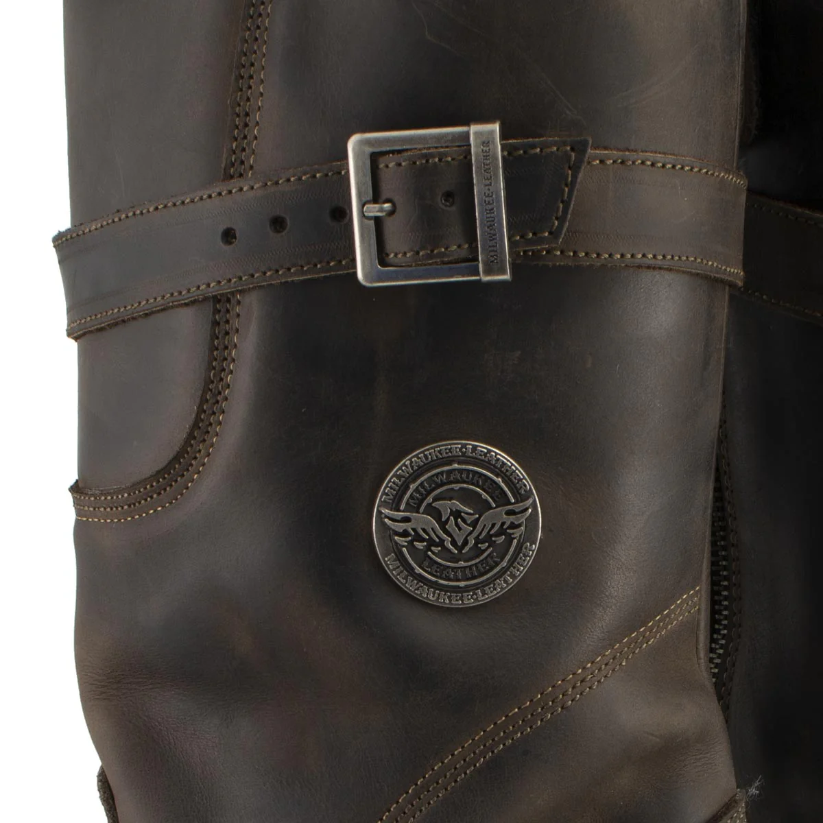 Milwaukee Leather MBM9063 Men's Classic Distressed Brown Leather Motorcycle Engineer Riding Biker Boots - Image 9