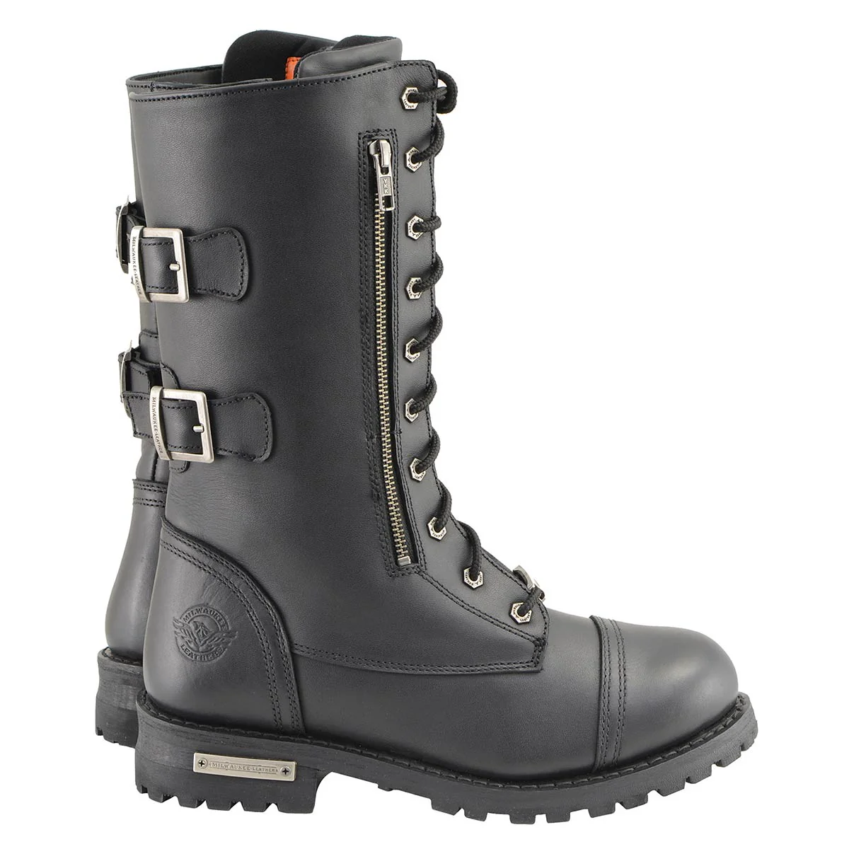 Milwaukee Leather Men’s 13-Inch-Tall Tactical Black Lace-Up Leather Boots Zipper w/ Storage Pocket MBM9069 - Image 10