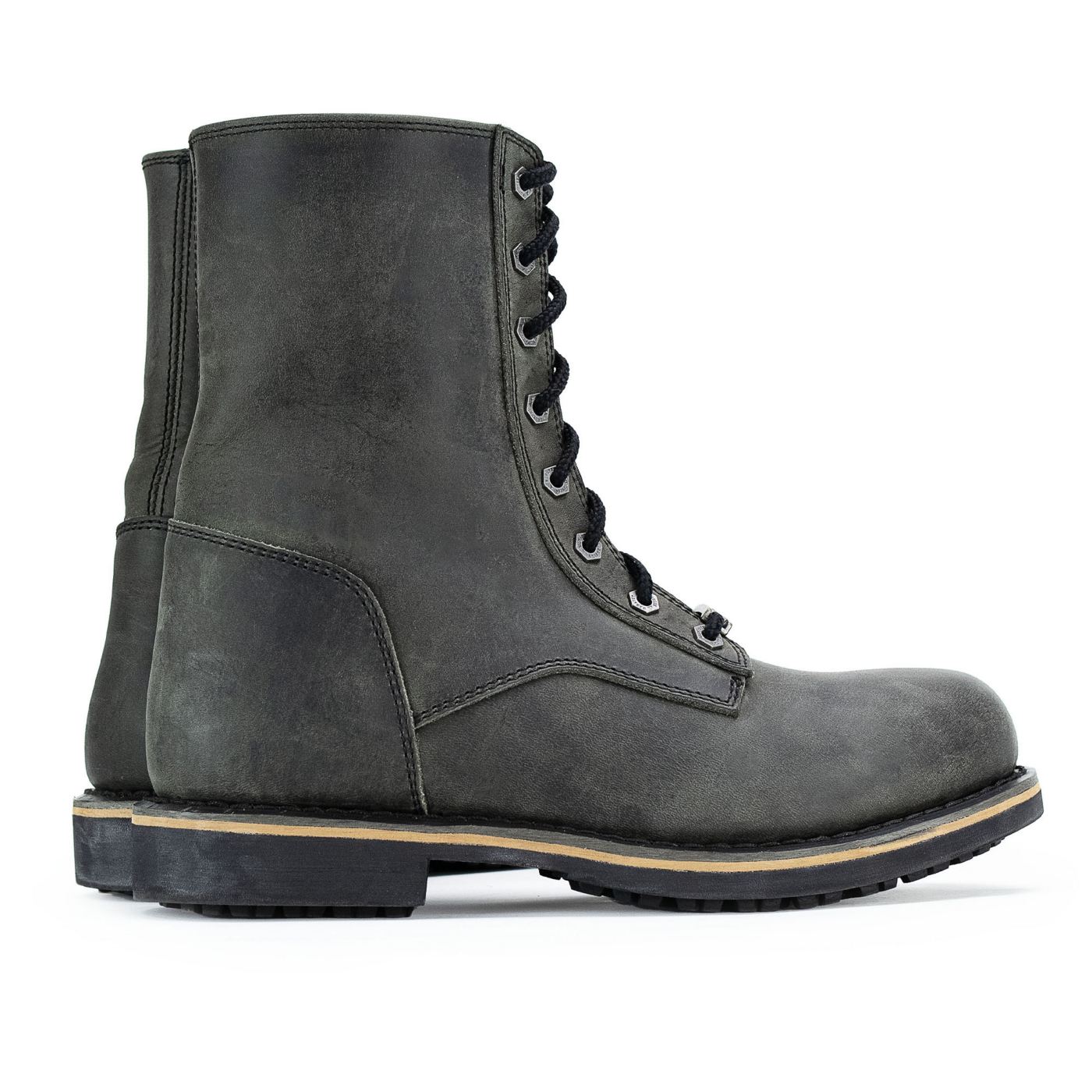 Milwaukee Leather MBM9065 Men's Antique Black Lace-Up High-Rise Boots - Image 10